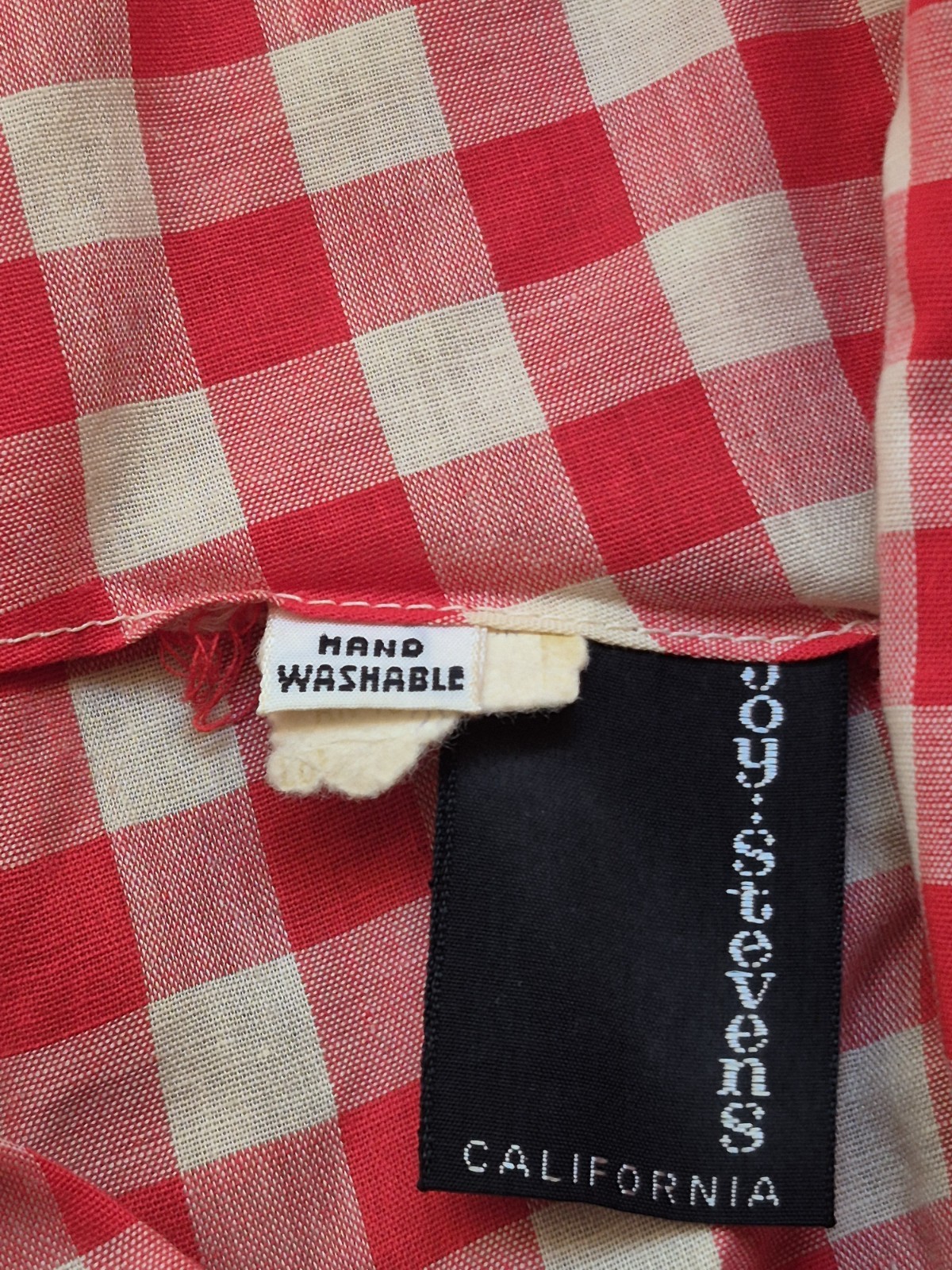 Vtg 50s Joy Stevens California Gingham Corset Ruffle Rockabilly Sleeveless Maxi