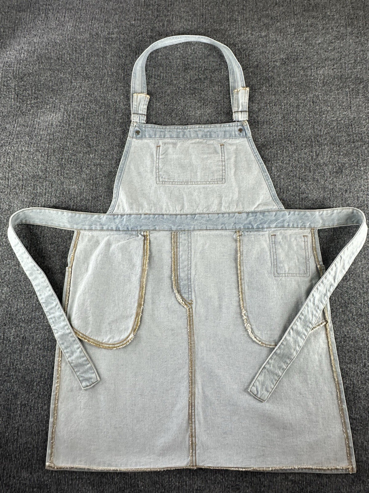 Vintage Guess Denim Overall Light Wash 90s Mini Pinafore Womens Apron Rare