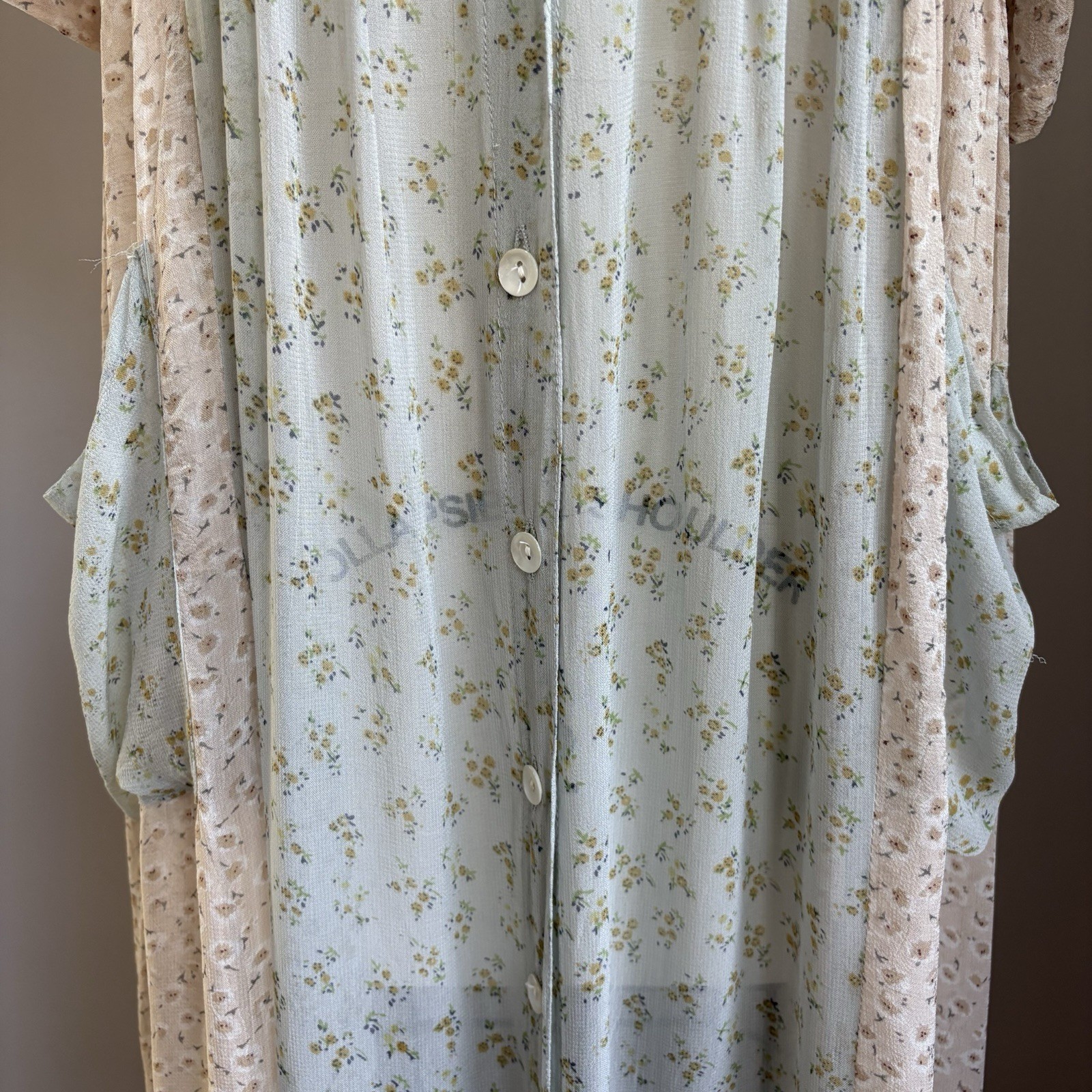 Vintage 90’s April Cornell Sheer Dainty Floral Midi Dress Cottagecore Medium