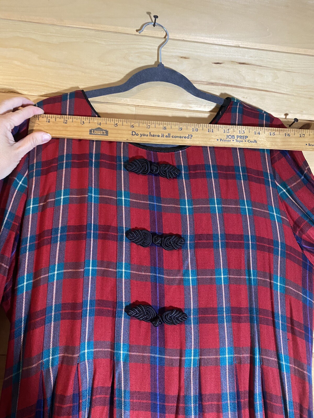 VTG Sarah Elizabeth Red Plaid Maxi Dress 14