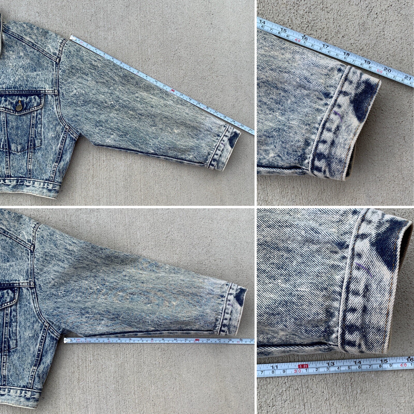 Vintage Cropped Denim Jacket Acid Wash Limited Express EXP Sz 2 (medium) 80s
