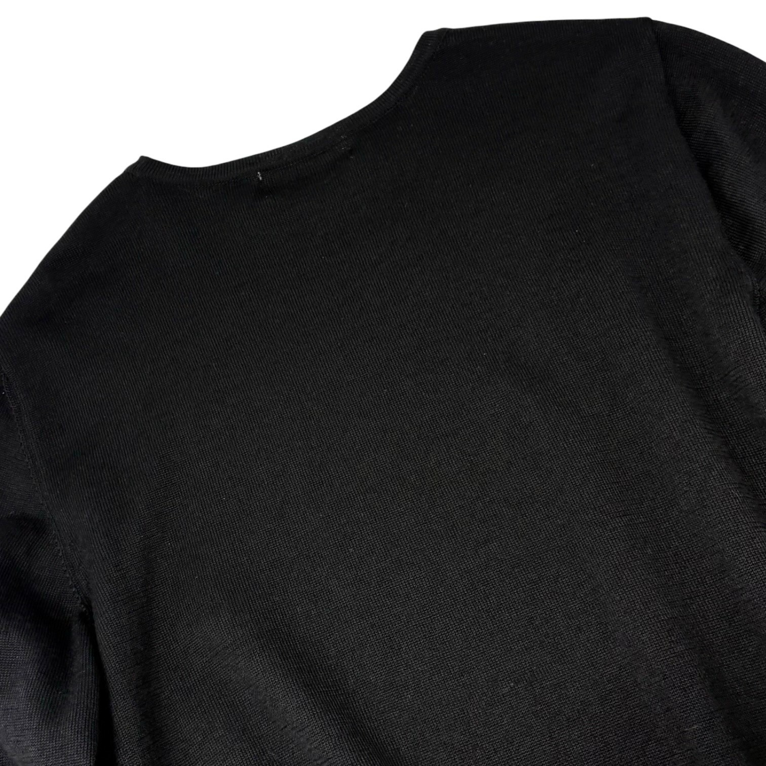 Yves Saint Laurent Vintage YSL Logo Knit Long Sleeve Top #M Black 901922