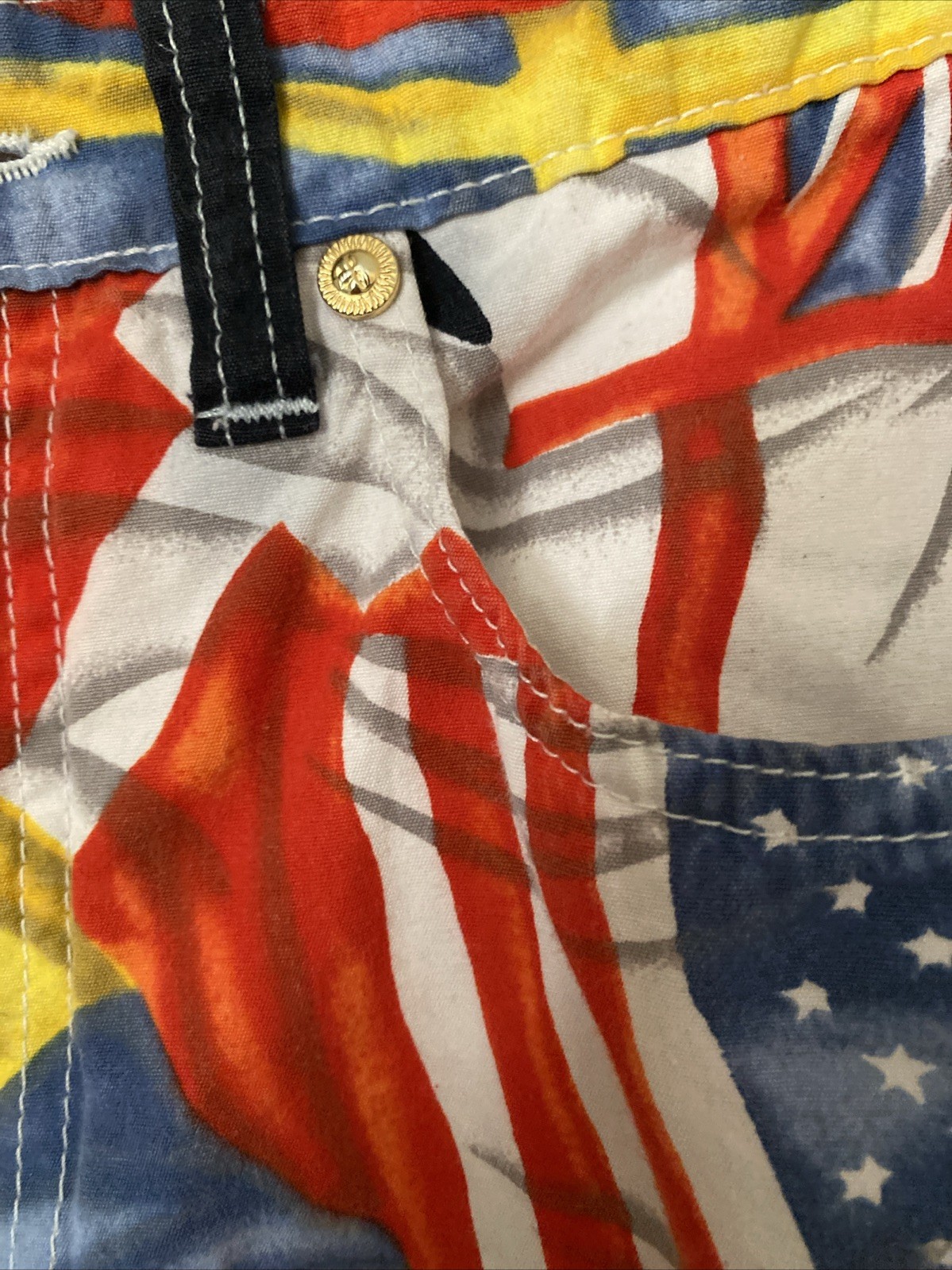 Vintage 90s Gianni VERSACE COUTURE Jeans Flags USA England Medusa Rare