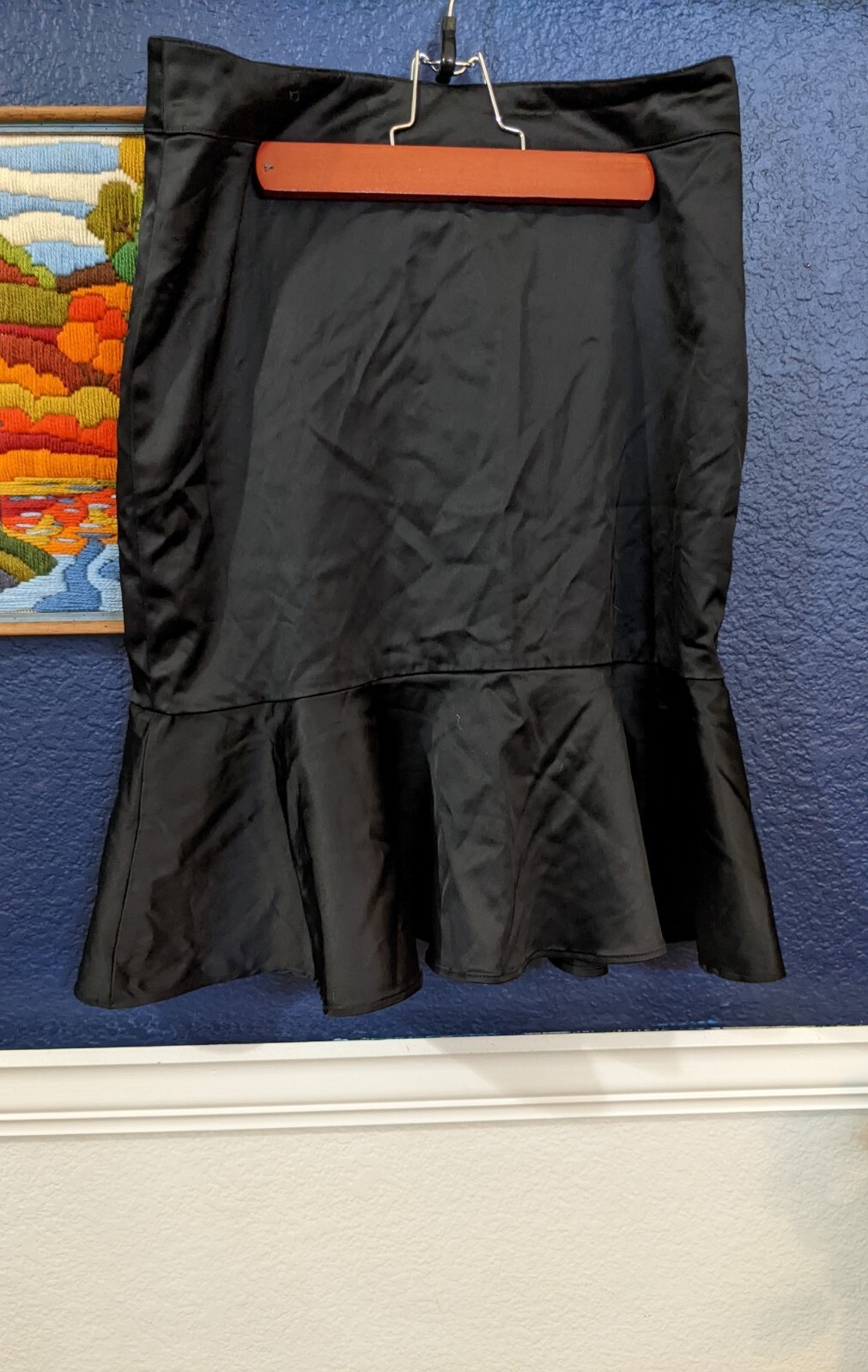 VTG Renfrew Collection Black Flare Bottom Knee Length Skirt Sz 6 Small S
