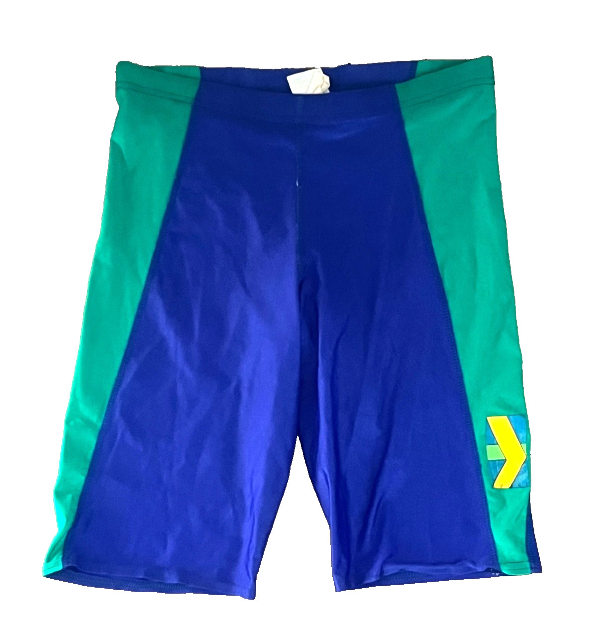 VINTAGE 80s PRO SPIRIT BLUE HIGH WAIST BICYCLE AEROBIC SHORTS MEN WOMEN MEDIUM