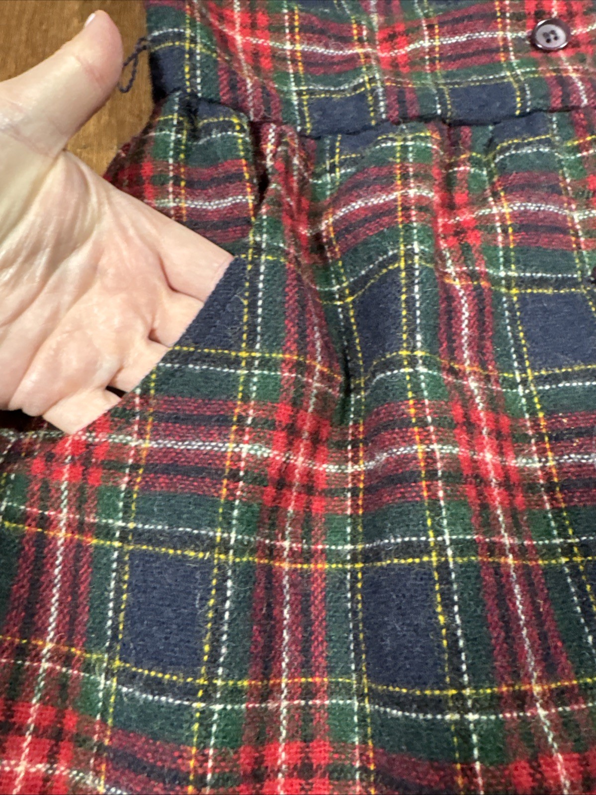 VTG Lanz Highland Heritage Dress SIZE SMALL 5/6 Wool Tartan Classic Red ButtonUp