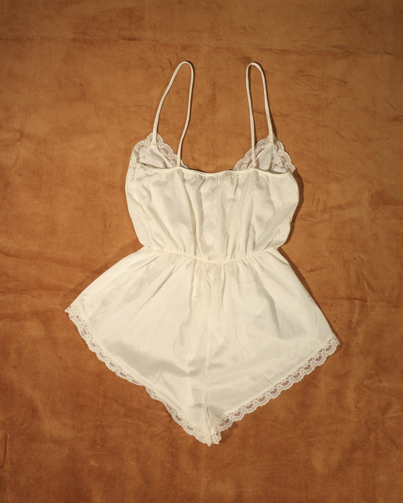 suzy star white lacy 80s vintage lingerie teddy romper medium