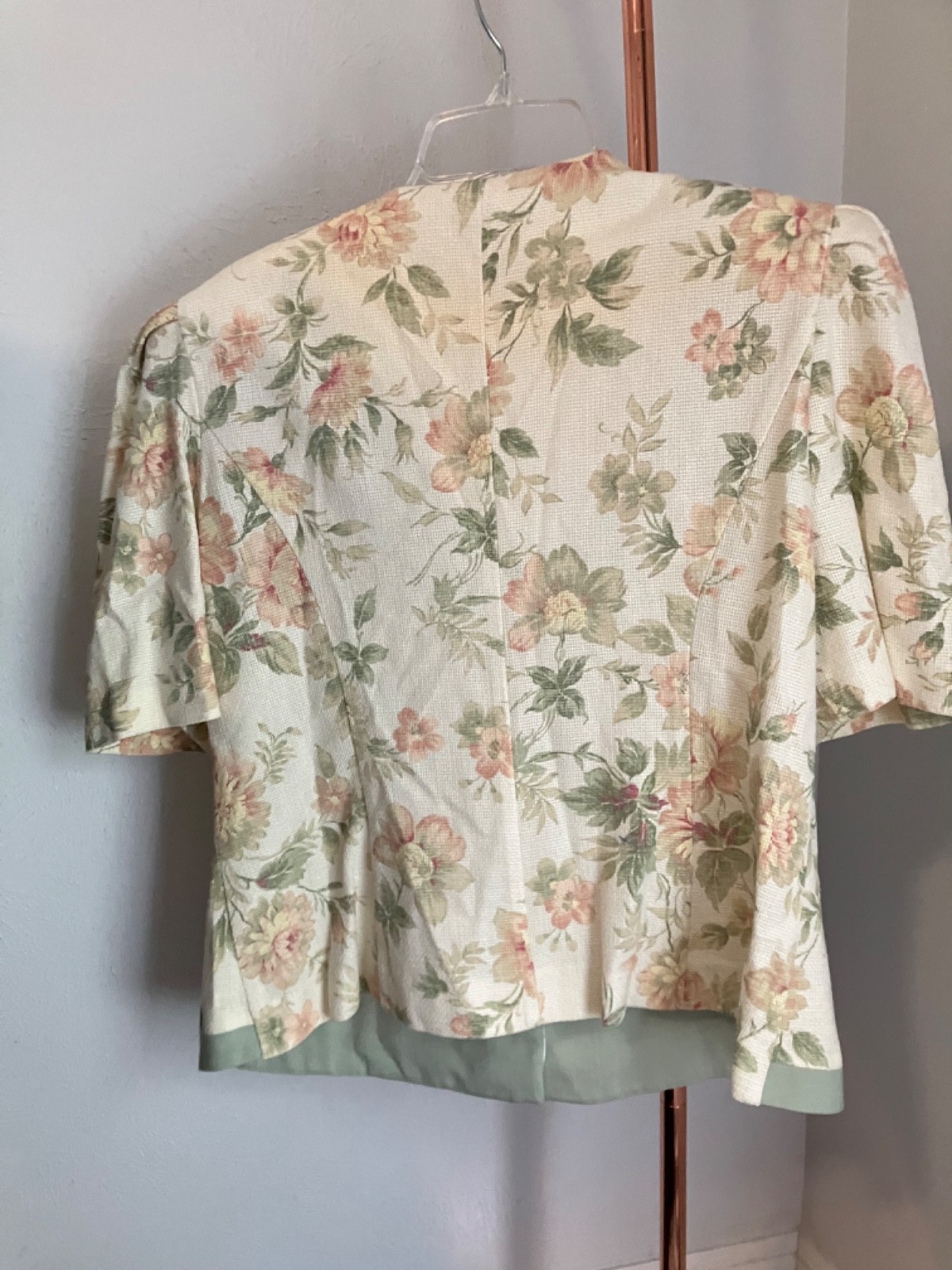 Vintage 80s Lady Carol of New York Sage Green and Cream – Size 14