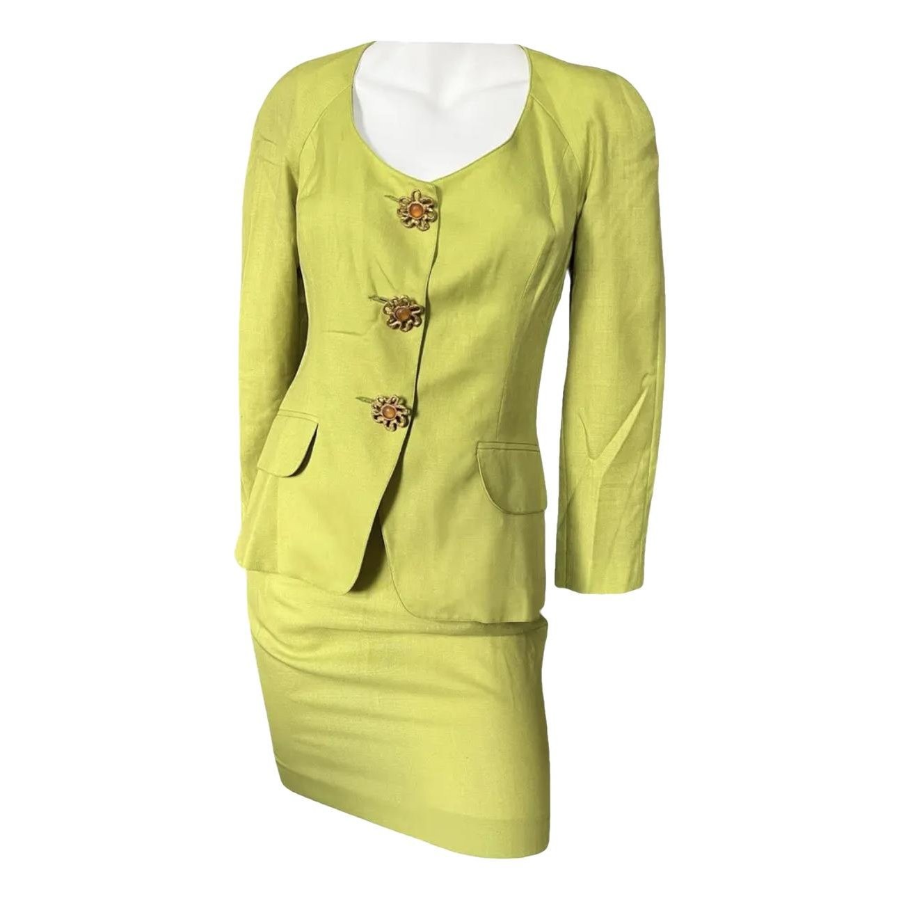 Circa 1990 vintage Lolita Bis by Lolita Lempicka backless green skirt suit