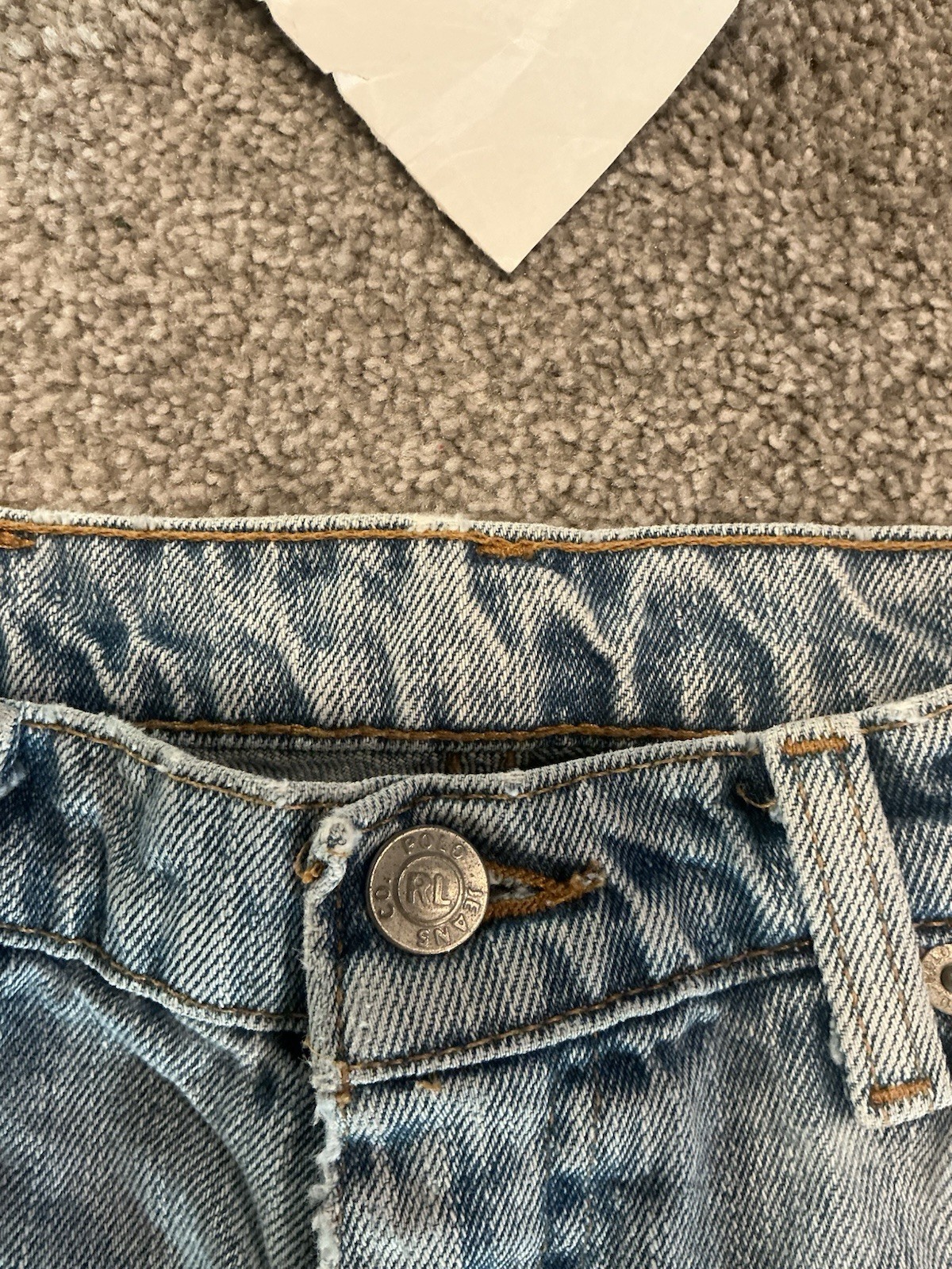 Vintage Polo Jean Co. Distress Saturday Jean 4 X 29 Light Wash Blue Denim