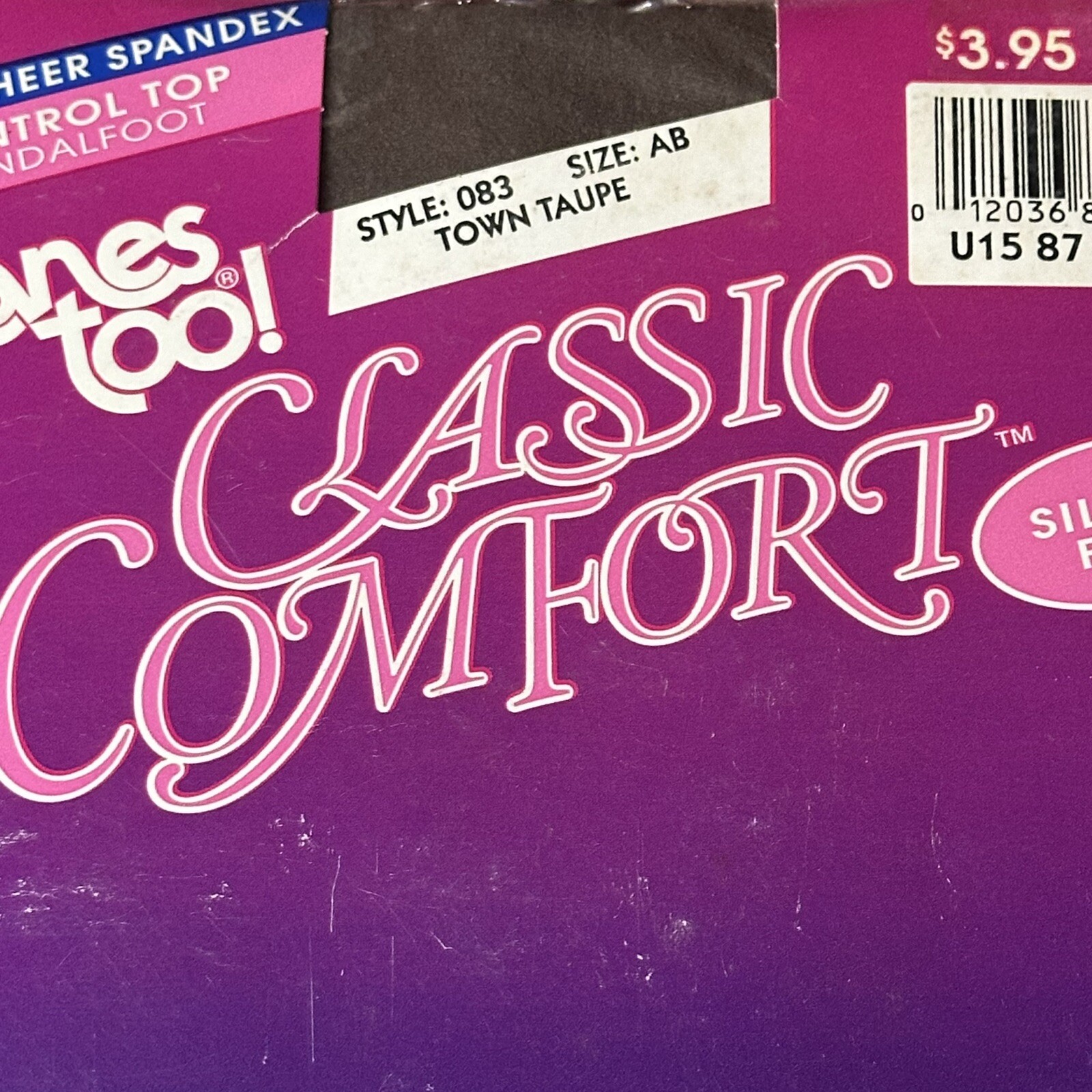 Vintage Hanes SIZE S/ M Pantyhose Classic Comfort Town Taupe Brown Sz AB NOS