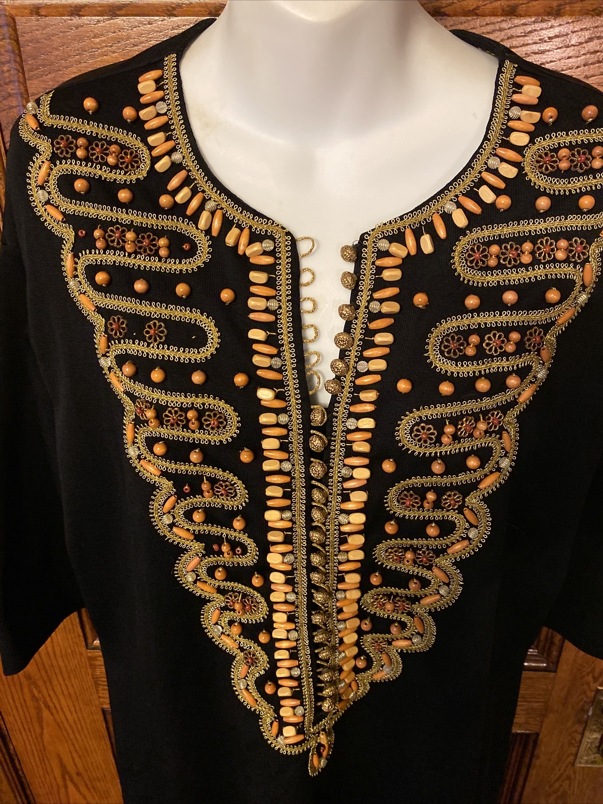 Rare Vintage 1960s GINO PAOLI, ITALY Heavily Beaded & Embellished Maxi DRESS
