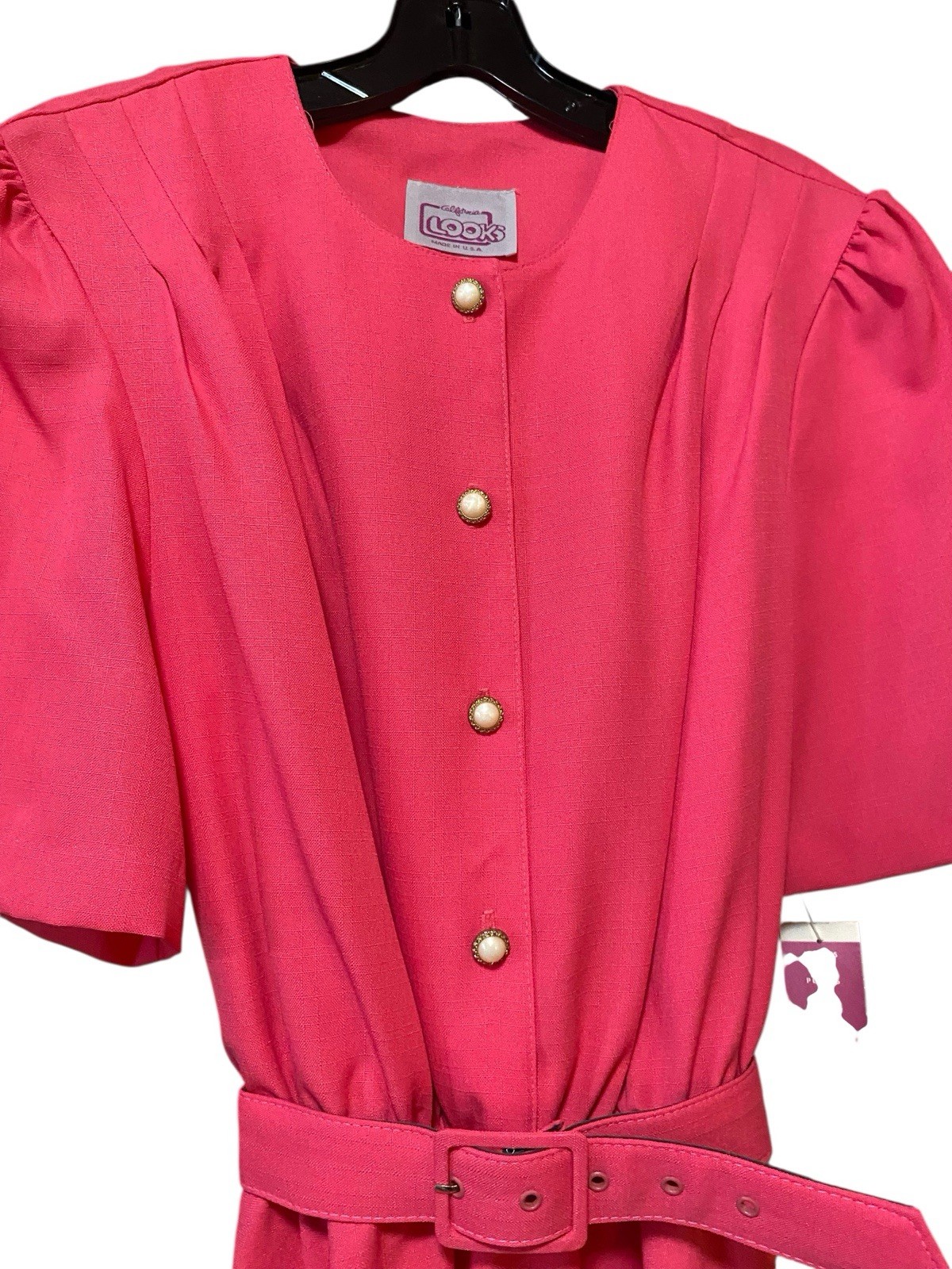 Women’s Vtg NOS 70s 80s California Looks Pink Dress Sz 16P New! USA