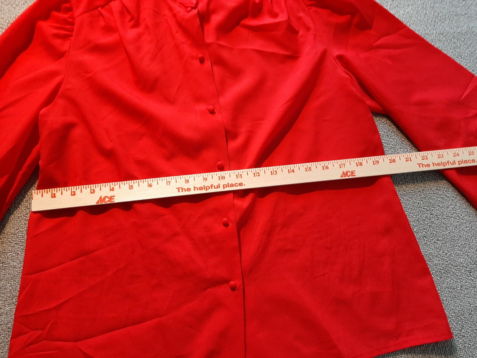 Lady Arrow Red Long Sleeve Womens Shirt Polyester light weight button Size 18