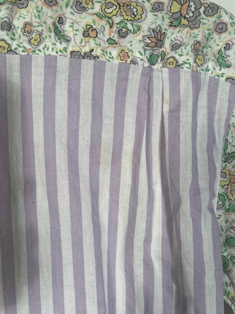 Vintage 1990s Plus Size Spring Floral All Cotton Striped Blouse Size 16 XL