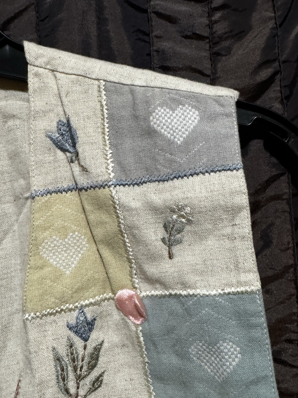 Tan Trums Hearts & Flowers Vest Cottagecore Lace Heart Buttons Cute Vtg 1990s