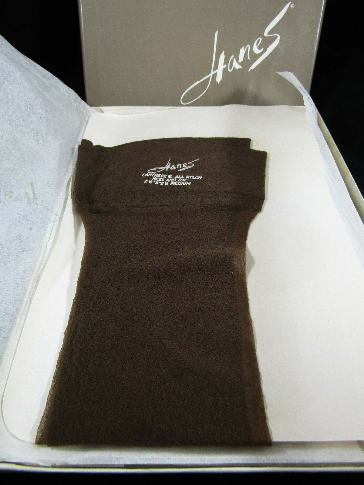 NOS Vintage Hanes Stockings- Gentle Brown Heel & Toe- 8.5-9.5 Medium 210- 3 Pair