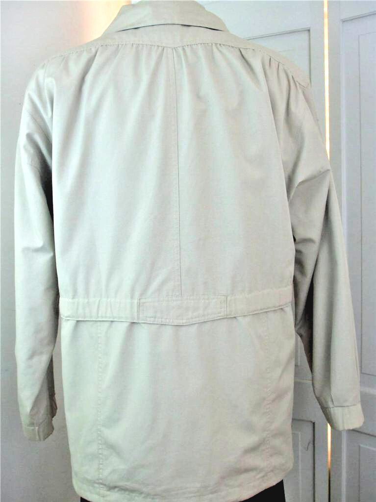 London Fog Women’s S/M Tan Jacket Windbreaker Zipper Snap Button Removable Liner