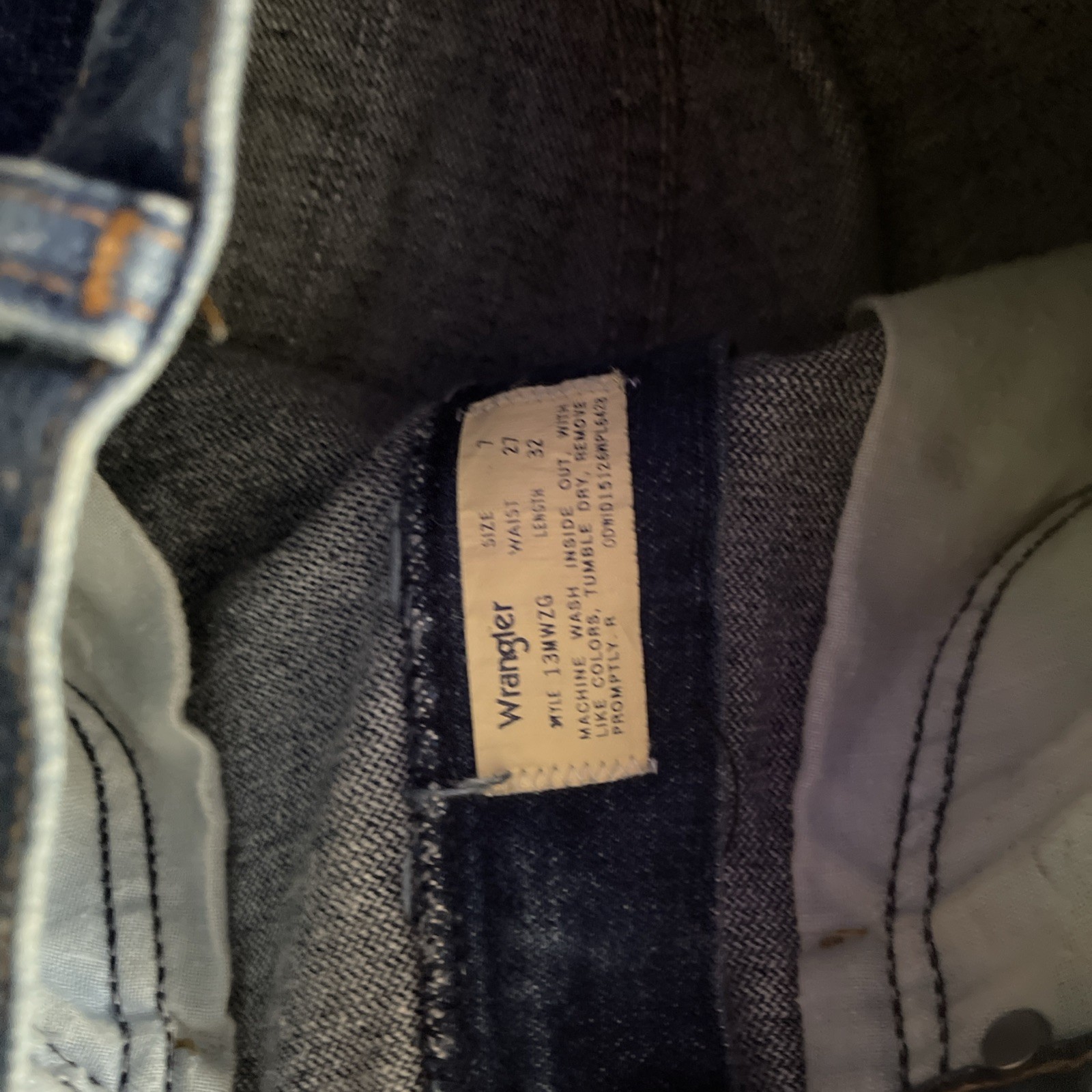 Vintage 90s Wrangler 13MWZG Original Fit Dark Blue Jeans Size 7 W27 L32 Women