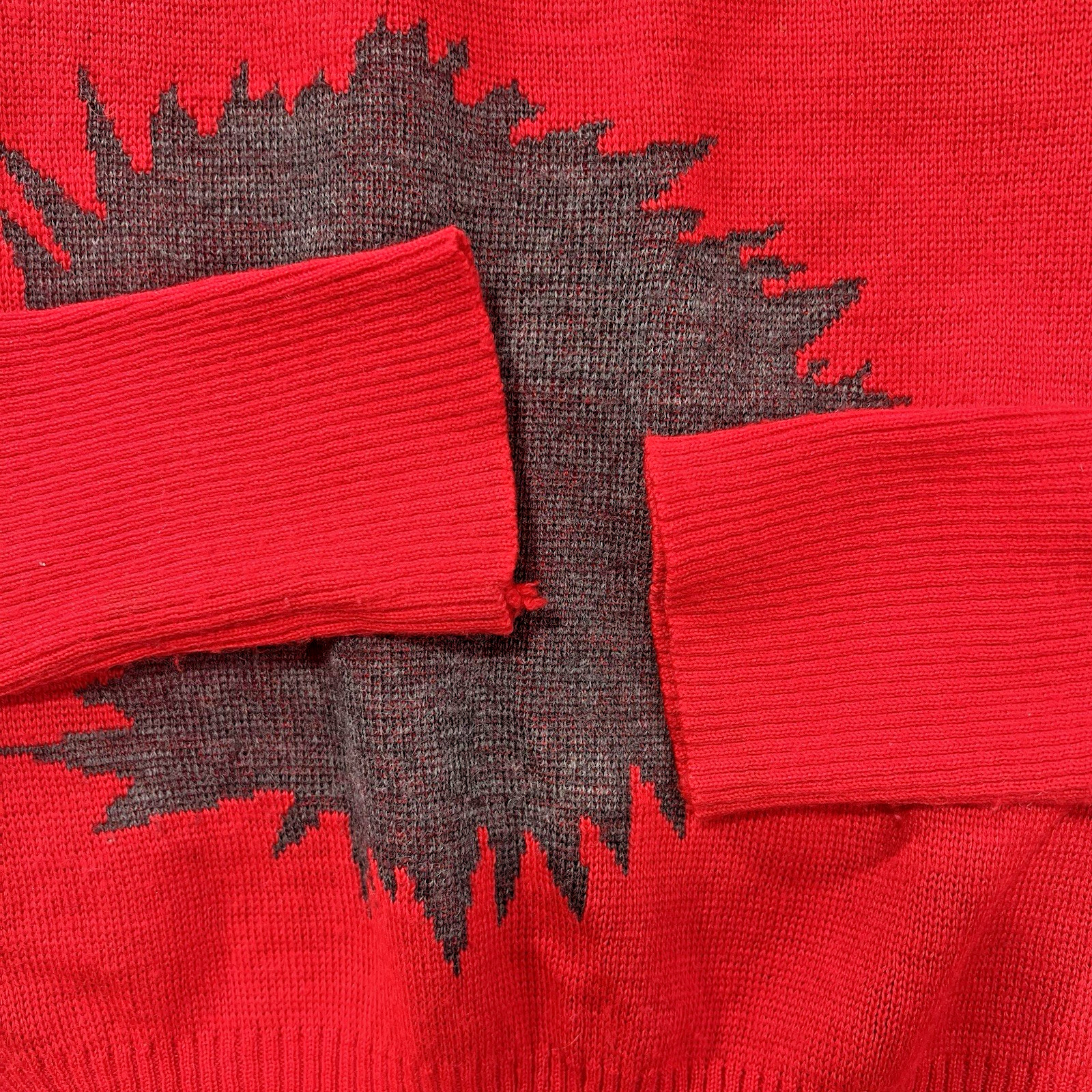 Vintage Balmoral pullover sweater Womens M wool blend dolman Red Gray H Kong 80s