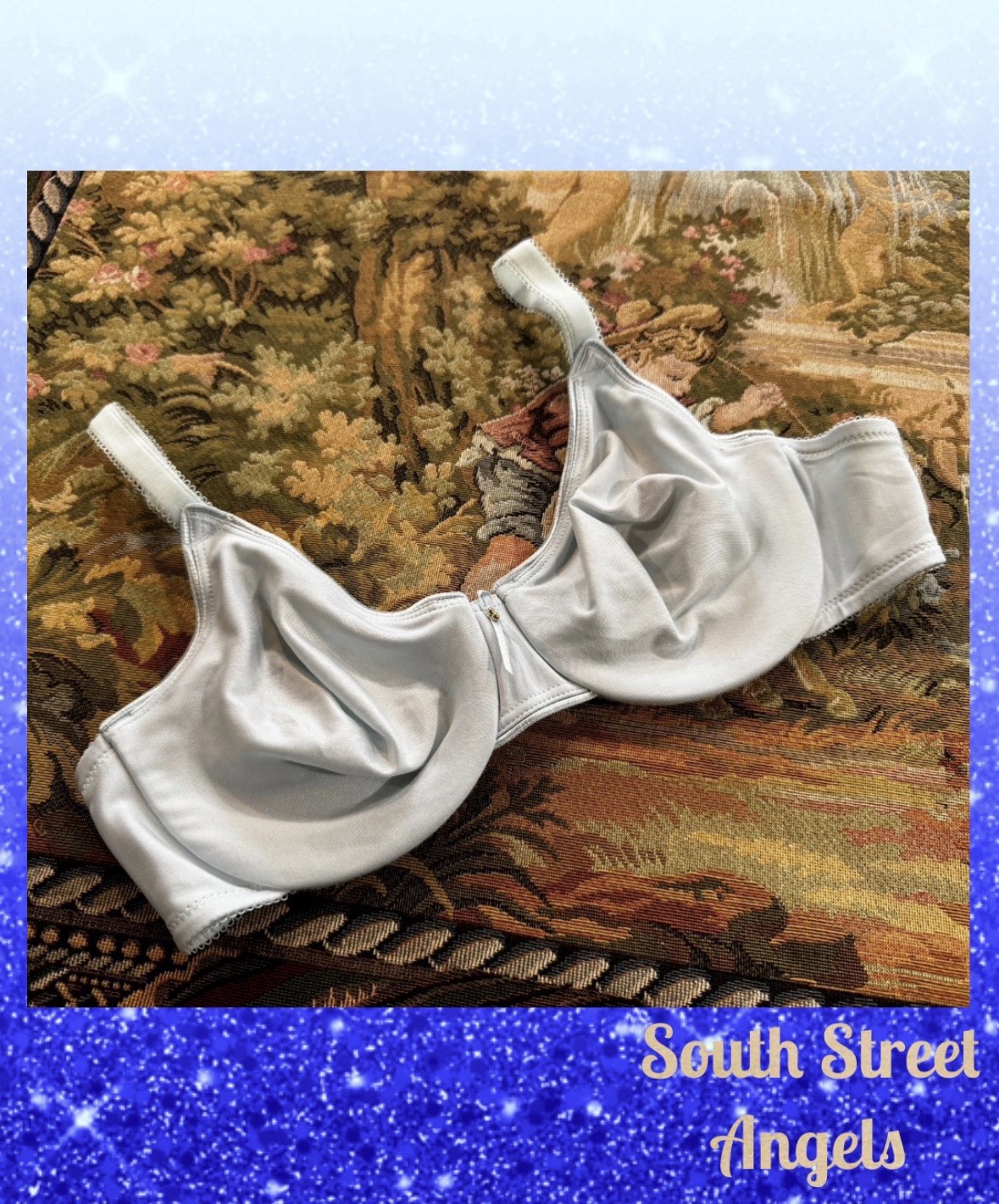VINTAGE WACOAL 85182 ~ BABY BLUE ~ BODYSUEDE UNDERWIRE BRA ~ SIZE 36B