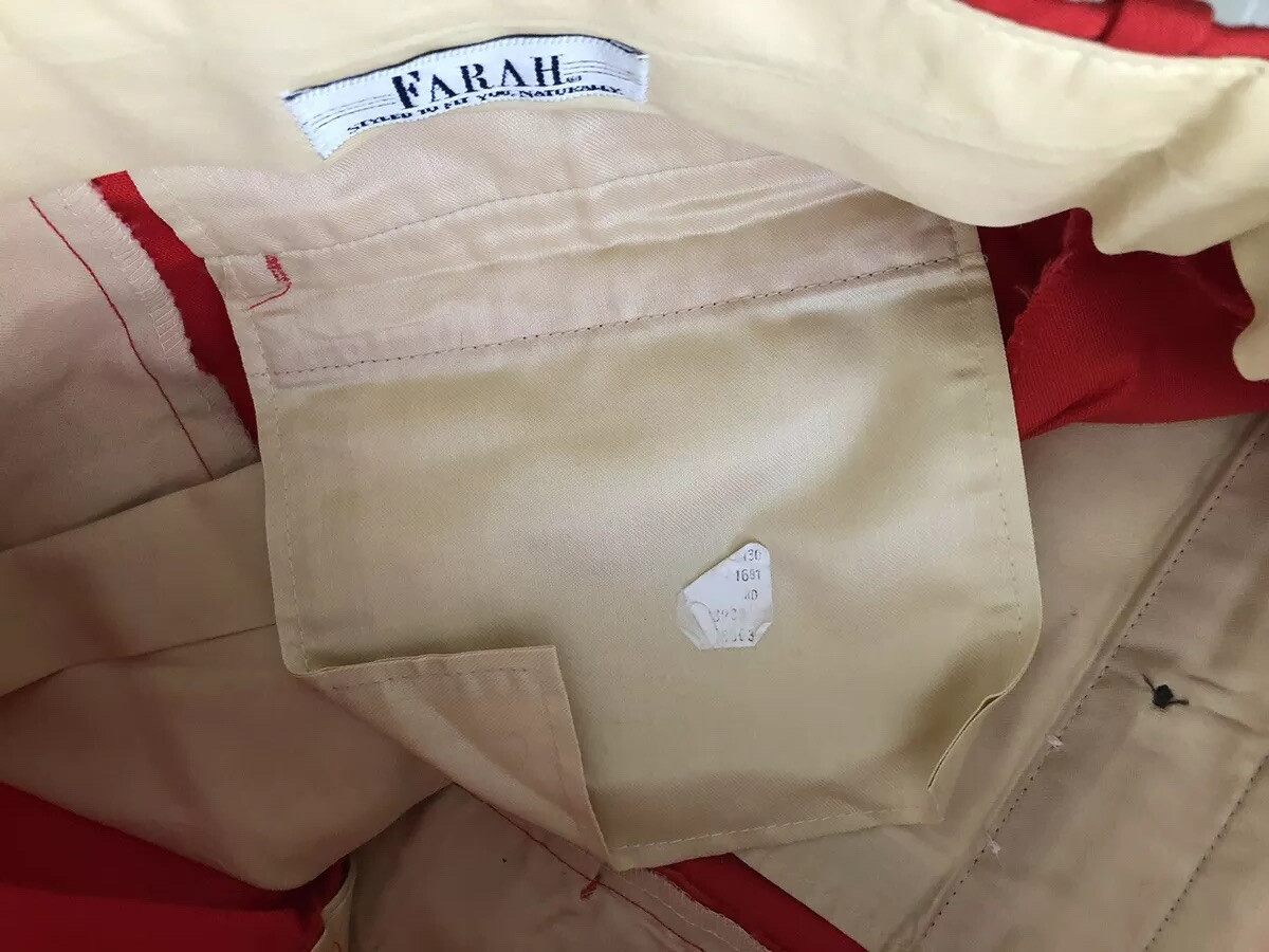Fabulous Vintage NOS Red Farah Men’s Women’s Slacks Pants Inseam 30” Waist 34”