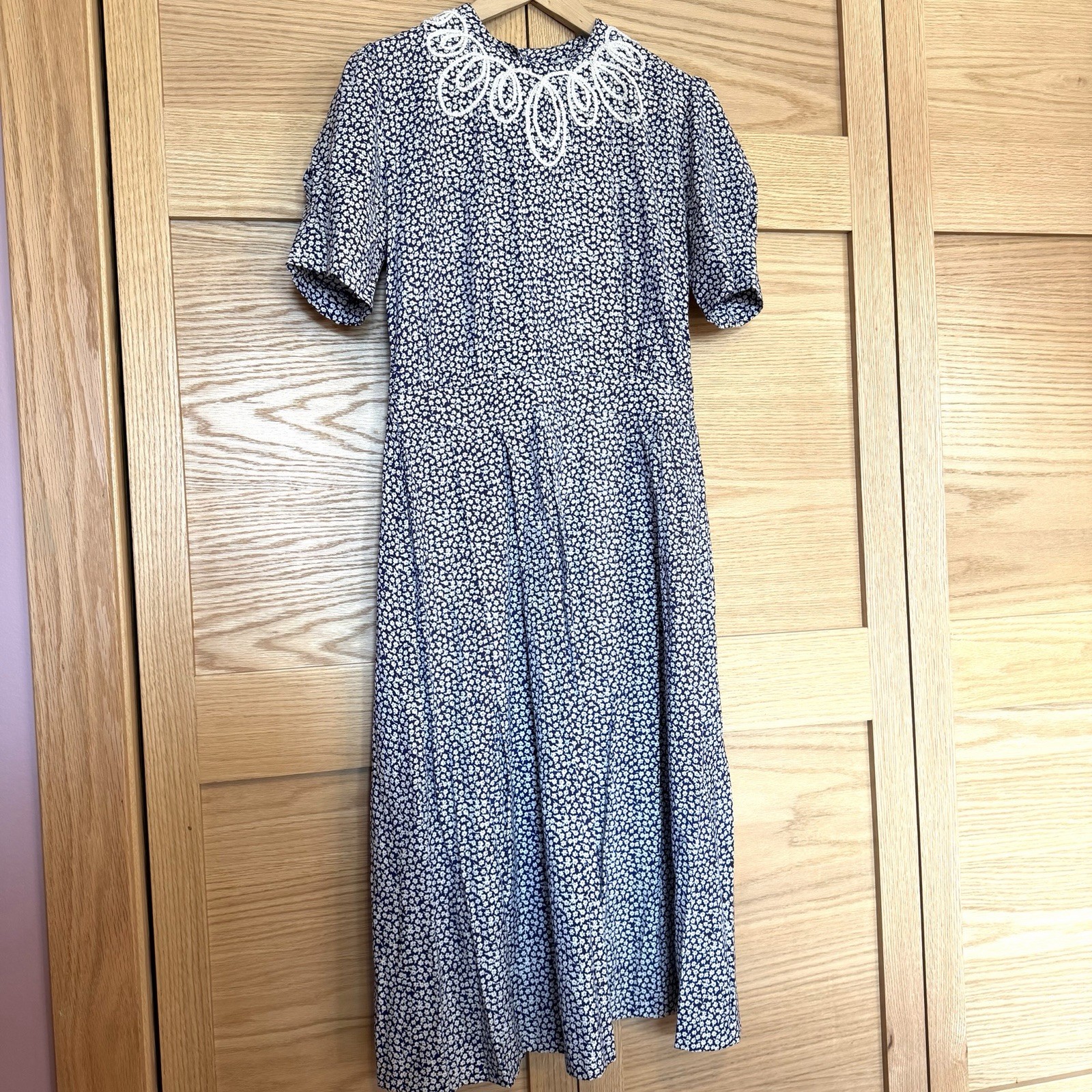 Karin Stevens Vintage Dress Womens 10 Floral Midi Modest Cottagecore Prairie 90s