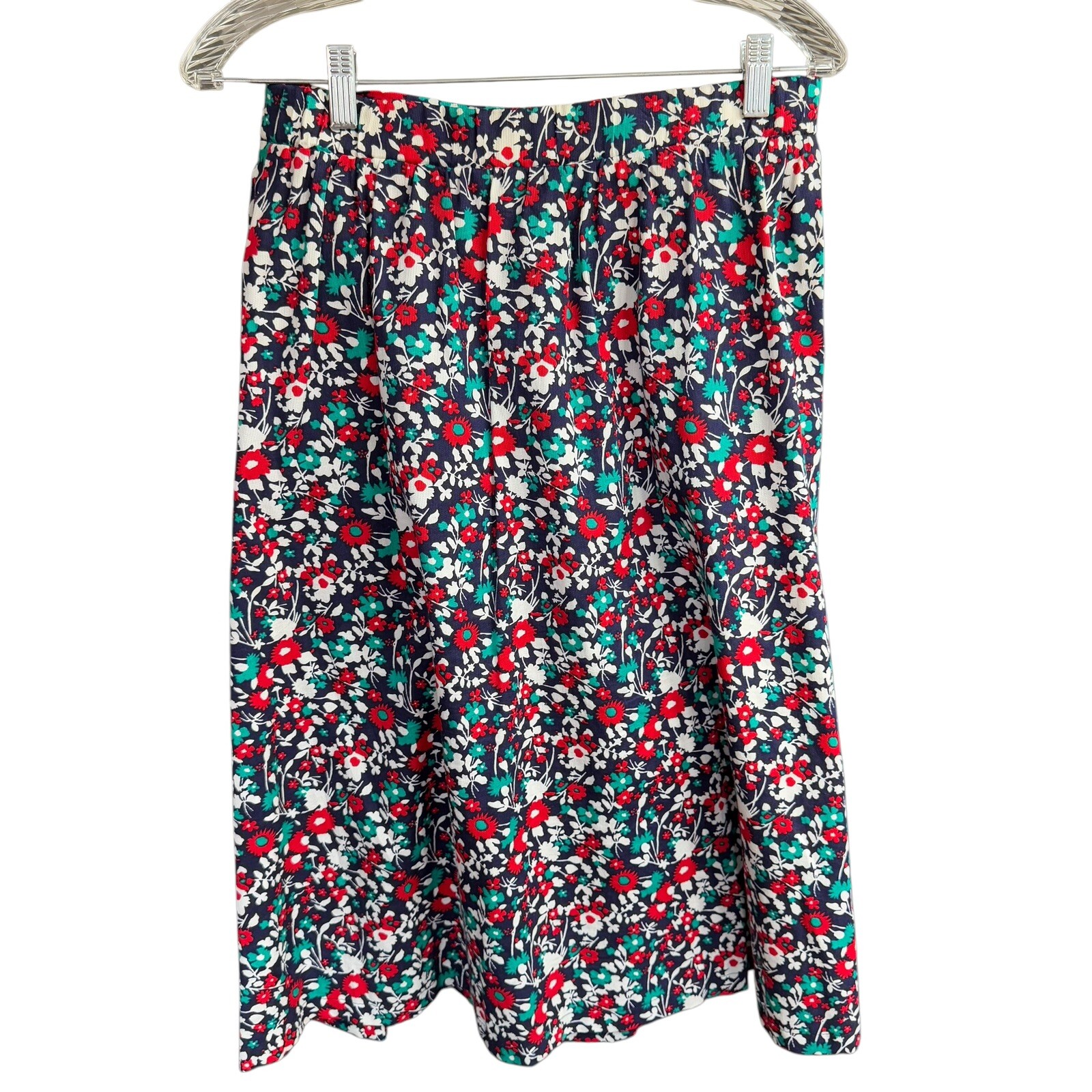 Vtg 80s Skirt Andrew McMullan A-line Floral Cottagecore Feminine Boho Sz 8 USA