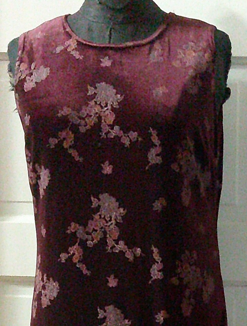USA Made DRESSING CLIO Burgundy Floral Dress & Coordinating Jacket Velour PL
