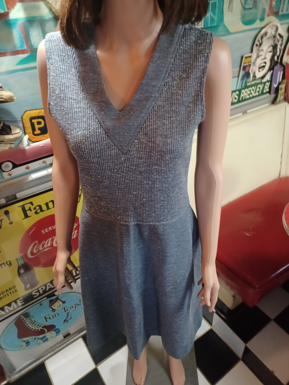 True VTG Mid-century 1960s 1970s 2 Piece Dress Set Mod Jacket Polyester? S MCM