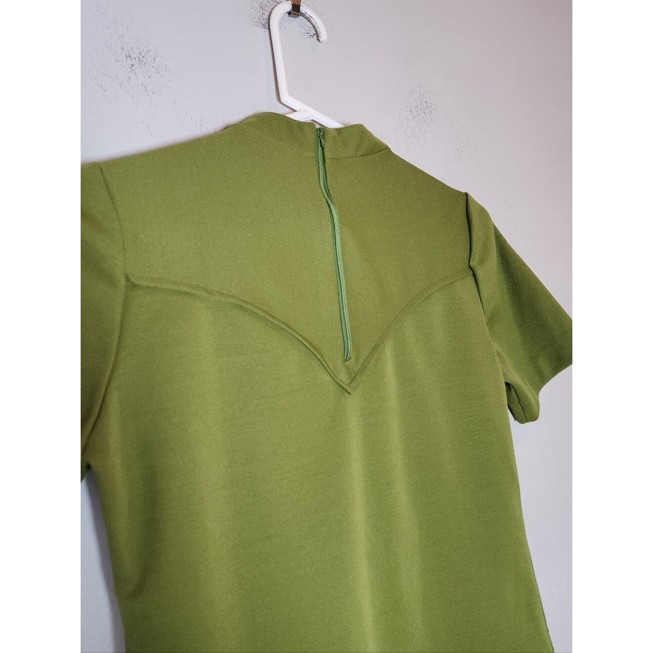Vtg 60s 70s H Bar C California Ranchwear Green Short Sleeve Western Top Size S
