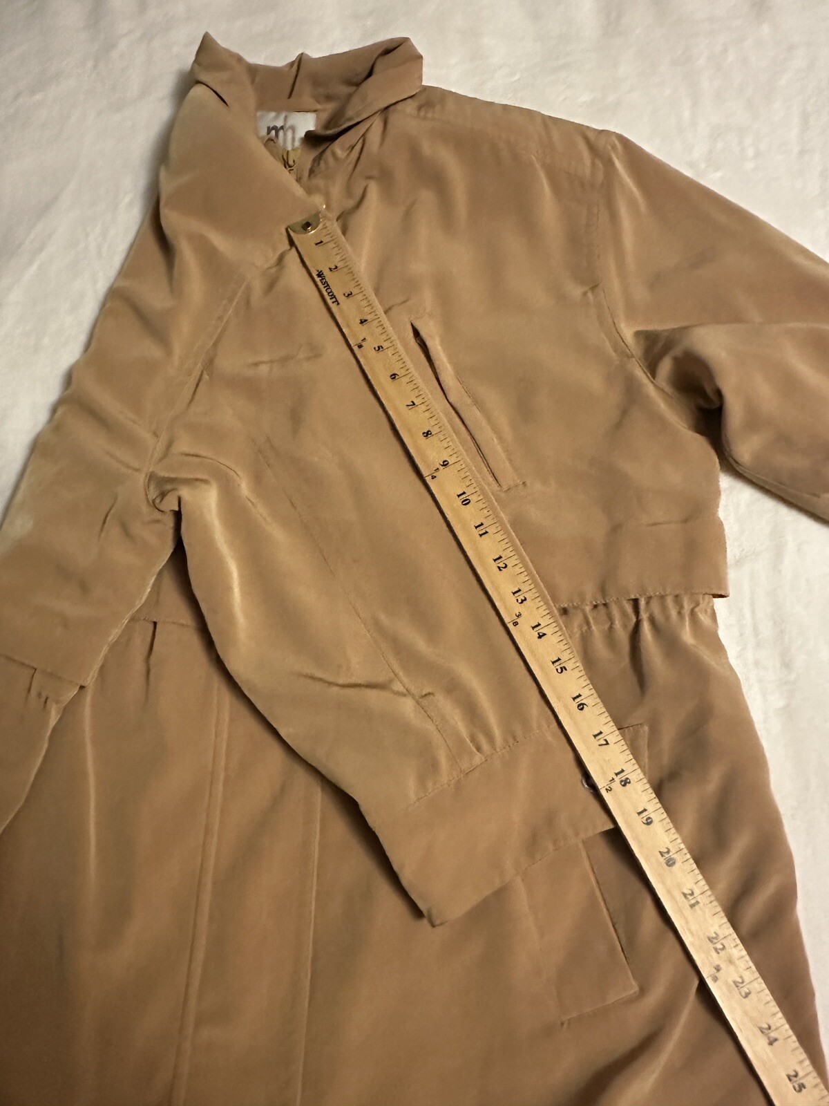 Vtg Misty Harbor Trench Rain Coat Jacket Womens Large Tan Lined classic Spy