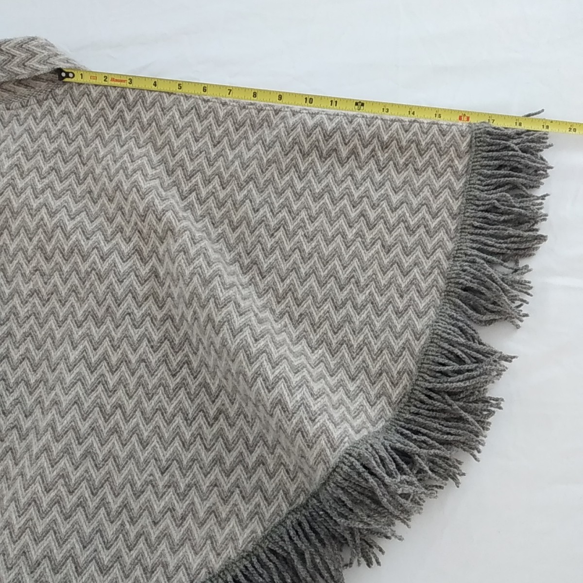 Women’s Collared Cape Poncho Shawl With Scarf Herringbone Chevrons One Size