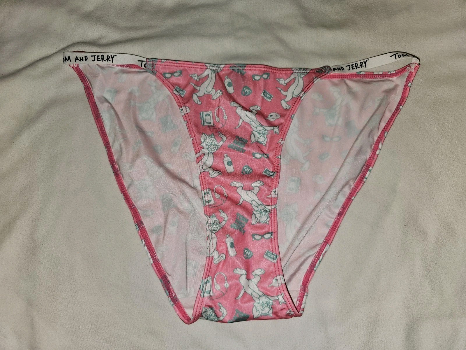 Vintage Cartoon Super Soft String Bikini Panties. Size Large