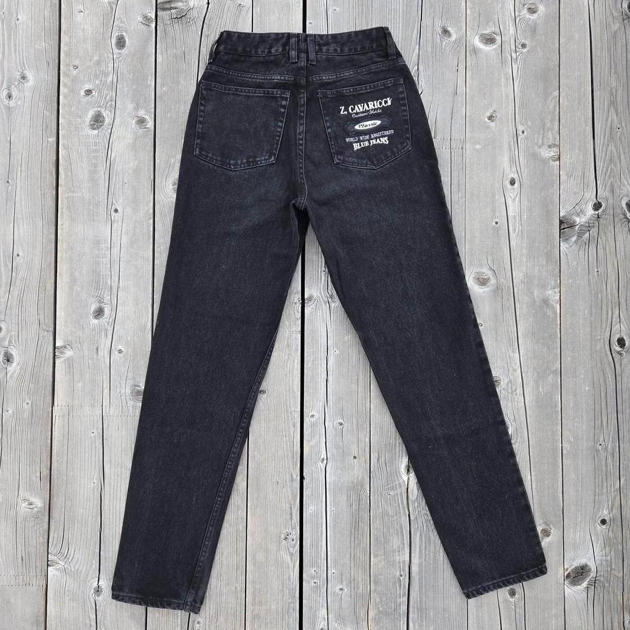 Vintage Z Cavaricci Jeans High Waist Tapered Black Denim Women 27″x30″