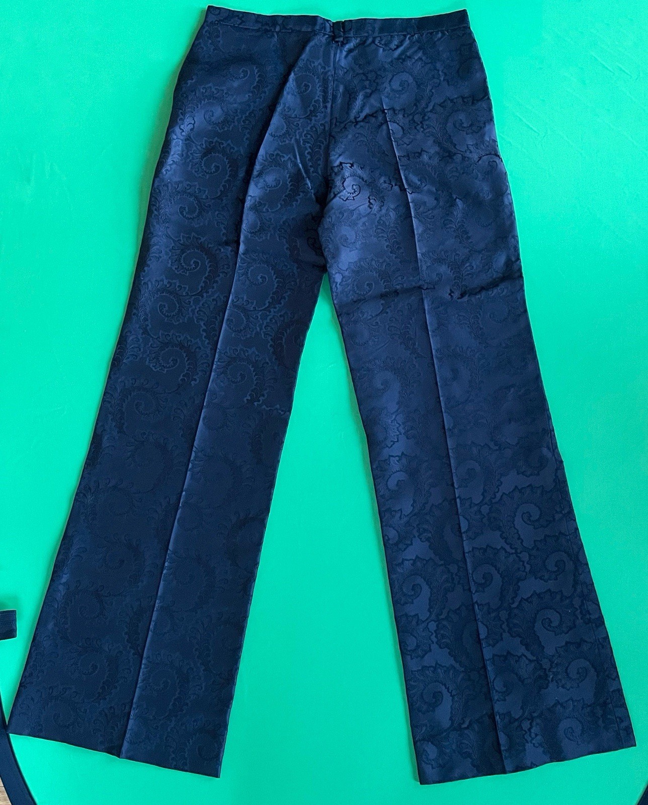 Versace Vintage 1980s Trousers Pants IT 44, US 8 Silk Jacquard Floral