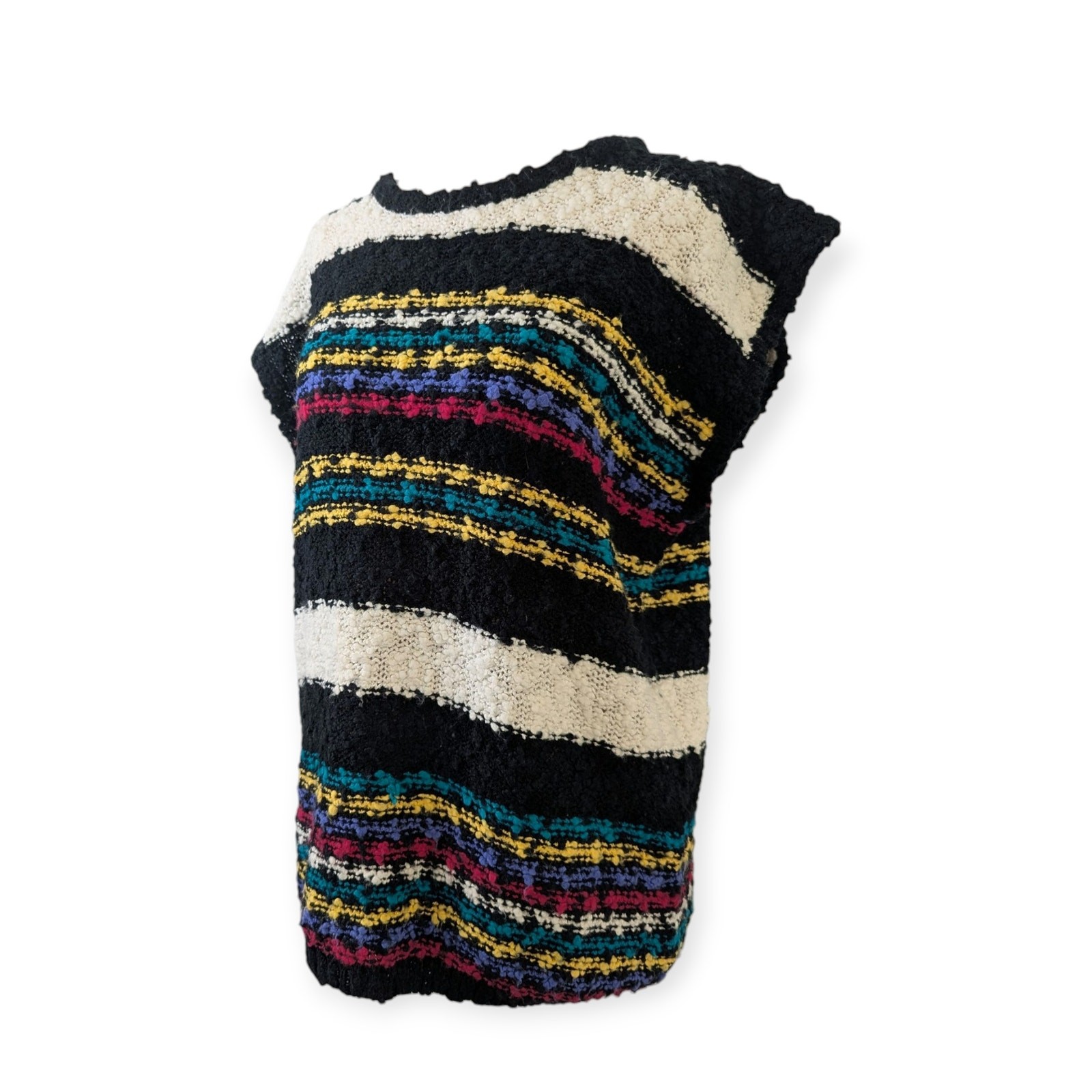Nubby 80s WESTERN CONNECTION Colorful Stripe Sweater Vest Large