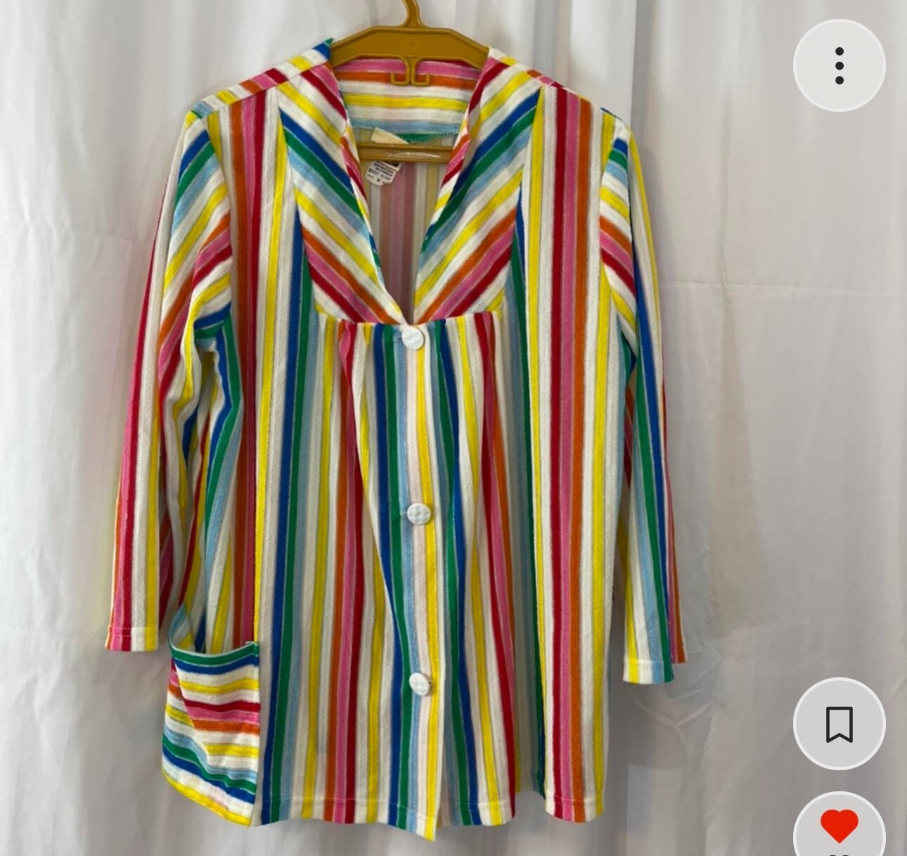 Vintage Colorful Button Up Blouse by Sears The Fashion Place Oversized Medium