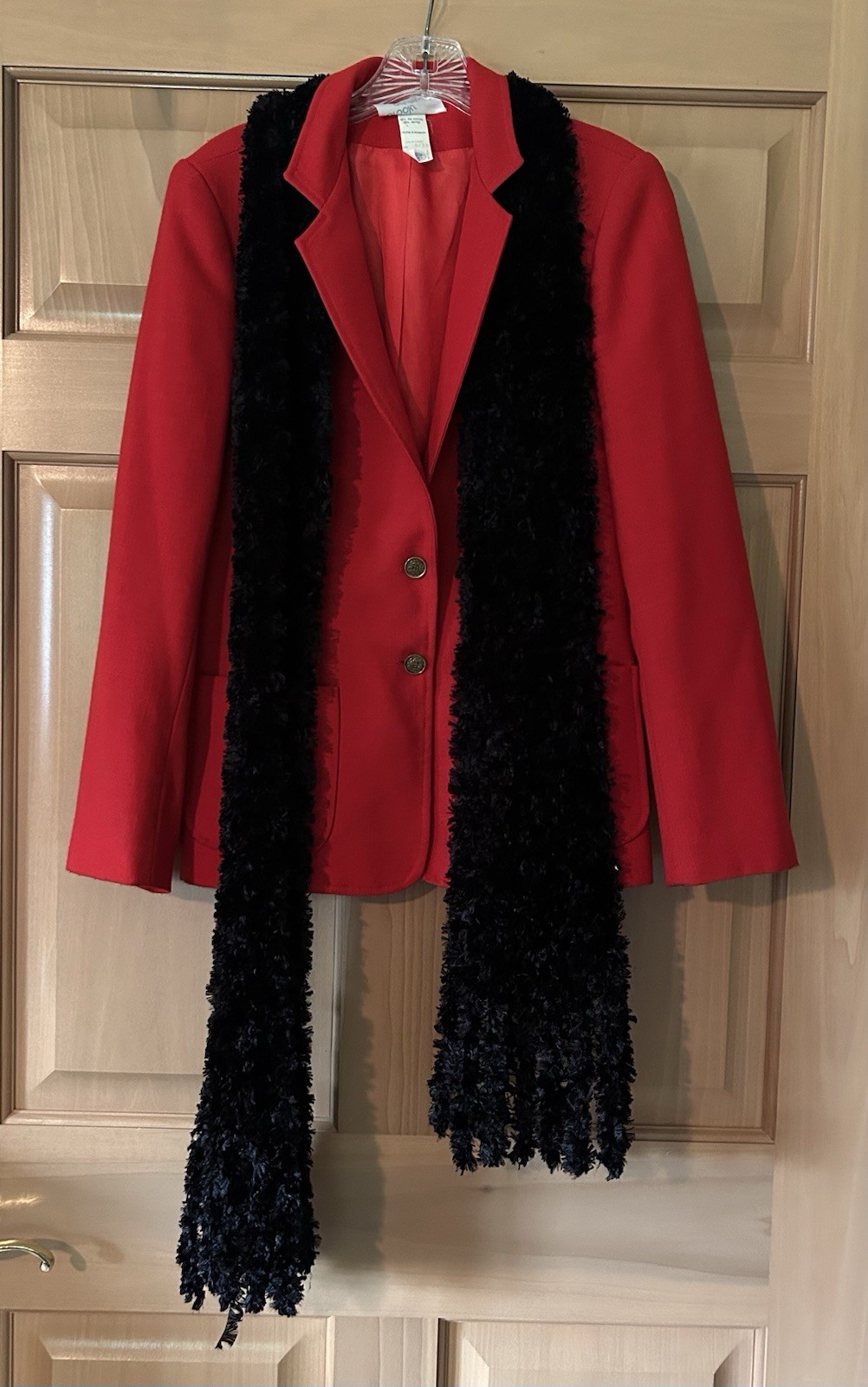Vintage 80s Brooks Addition Vibrant Red Blazer Corporate Power Suit Jacket 9/10