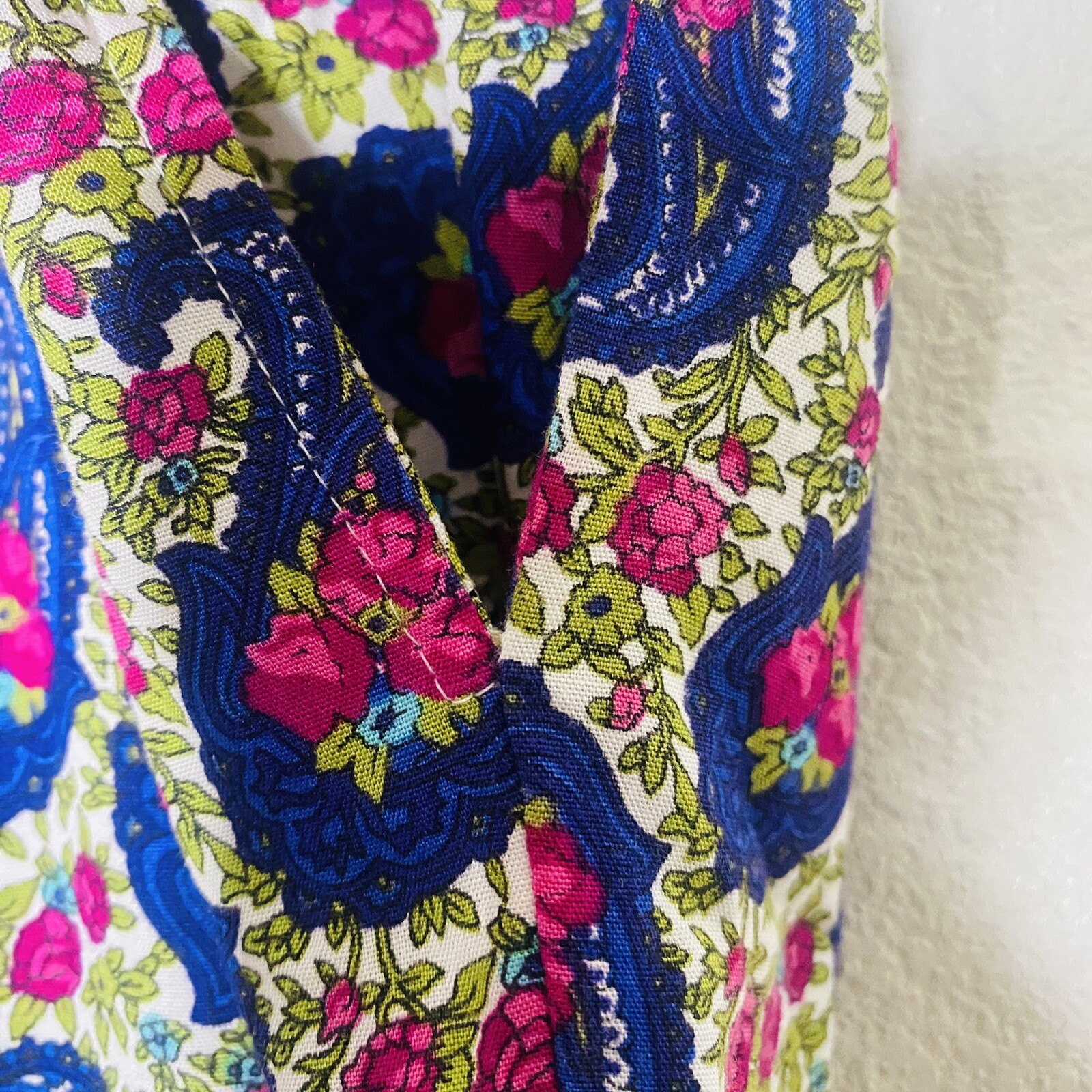 Vtg Brass Plum Nordstrom’s Rayon Pants Paisley Purple Size M Pockets