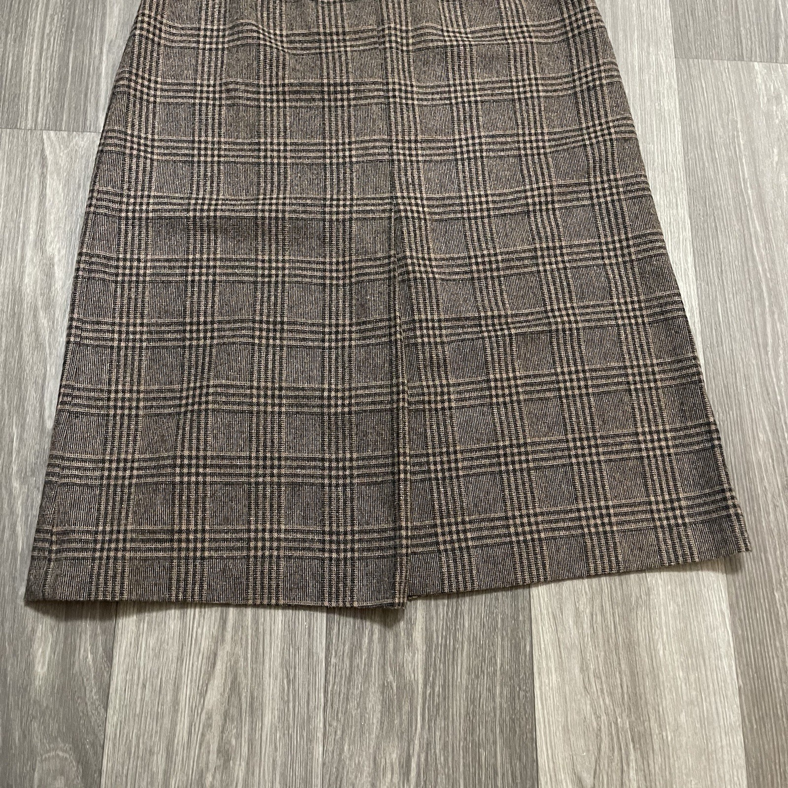 Vintage Century of Boston Wool Blend Plaid A-Line Lined Skirt Brown Size 16