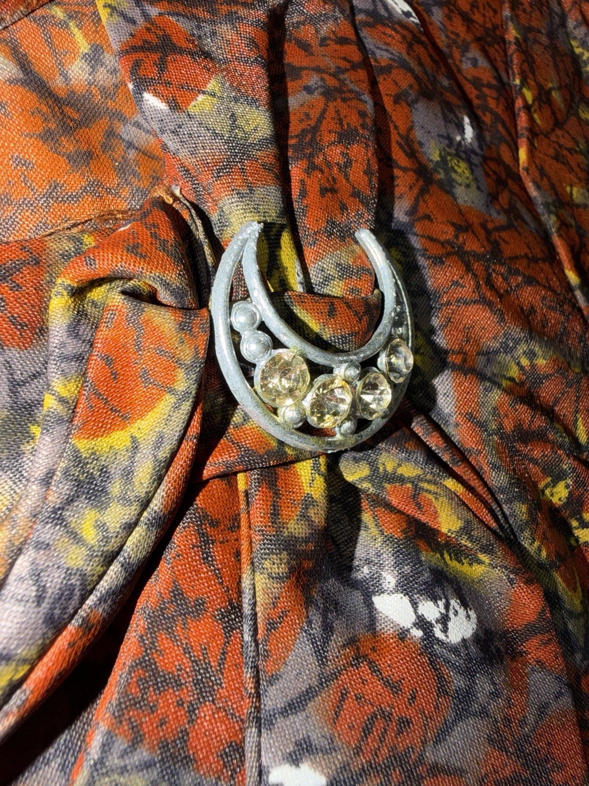 Vtg 1950s 1960s Abstract Print Day Dress Womens Size 14.5 Crescent Bro NWT