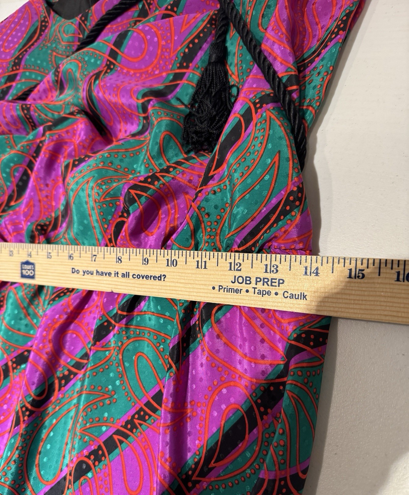 Toni Todd Dress Vintage Union Made Women’s Size 12 Tassel Belt Long Sleeve