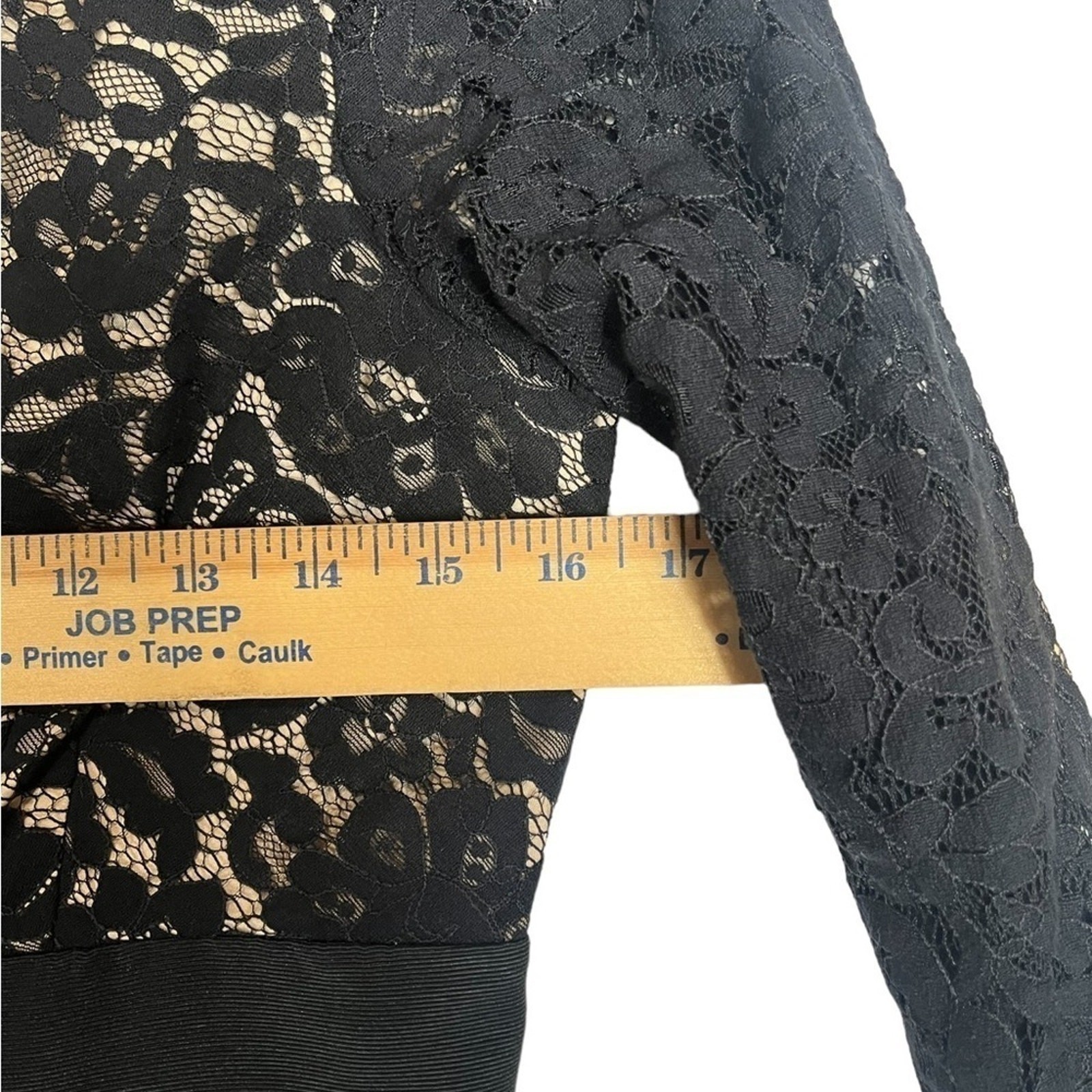Eliza J Women’s Twofer Black Lace Top Cocktail Dress Size 6V neck Flare skirt