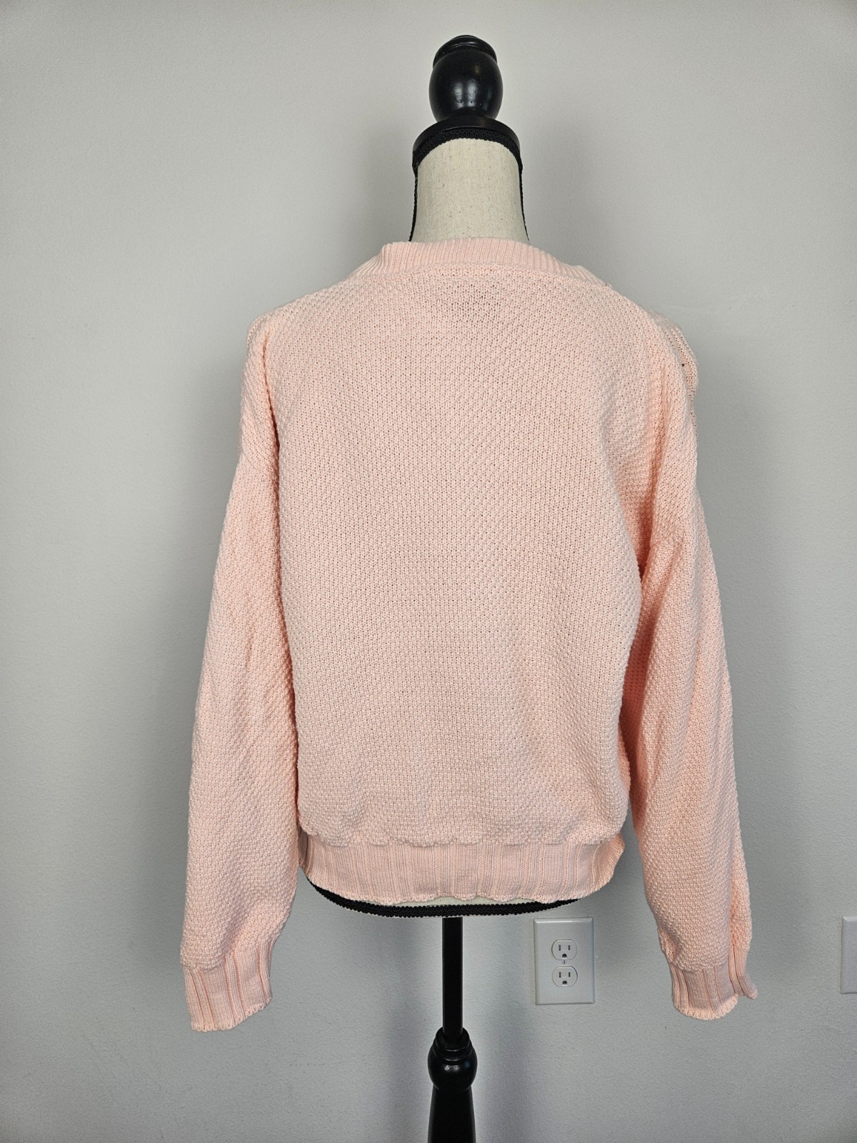 Vintage Picket and Post 100% Cotton Pink Sweater Size Large