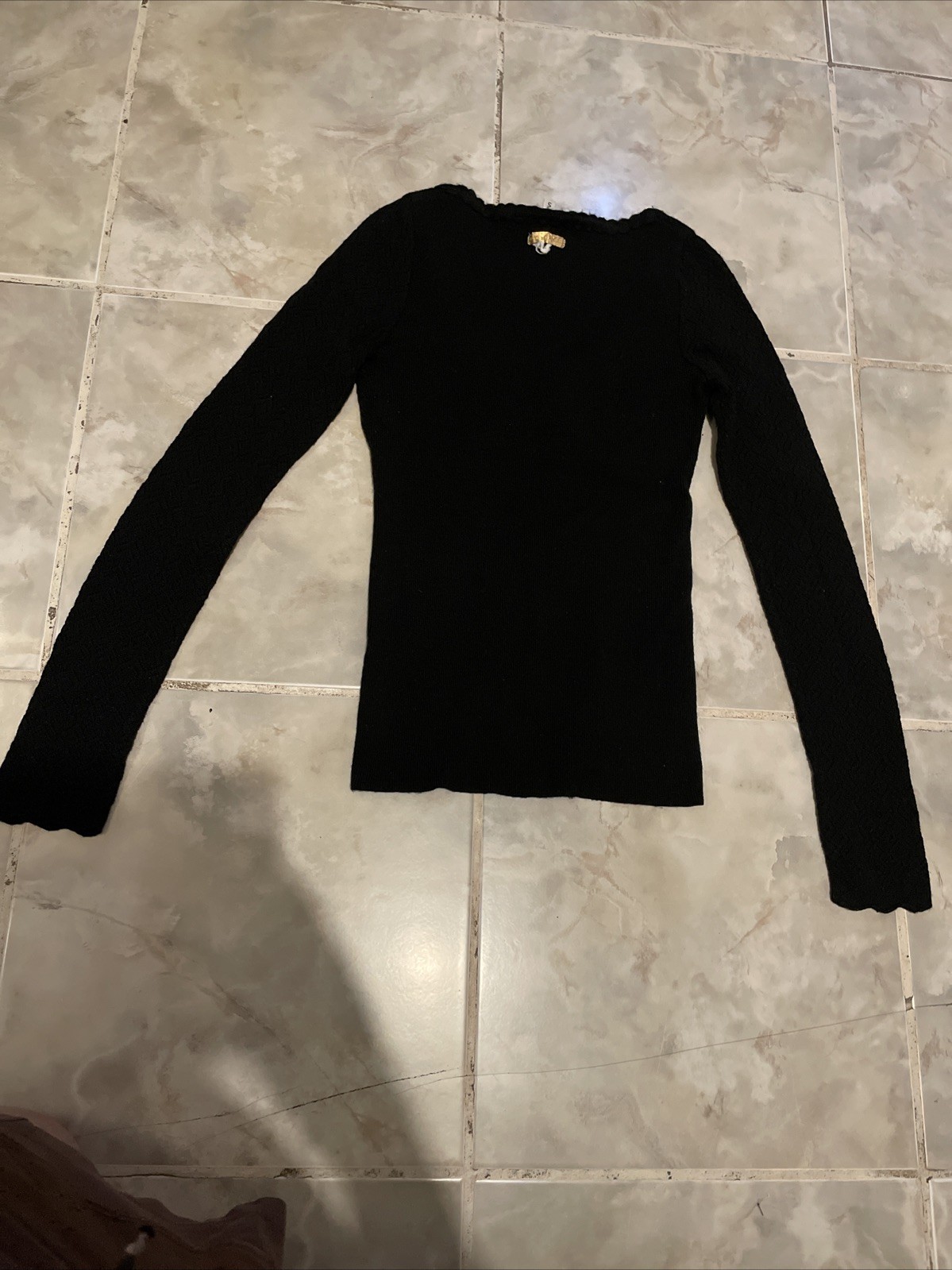 VTG 80s 90s Dolce & Gabbana Women’s SZ S Blouse Knit Ribbed Longsleeve T-Shirt