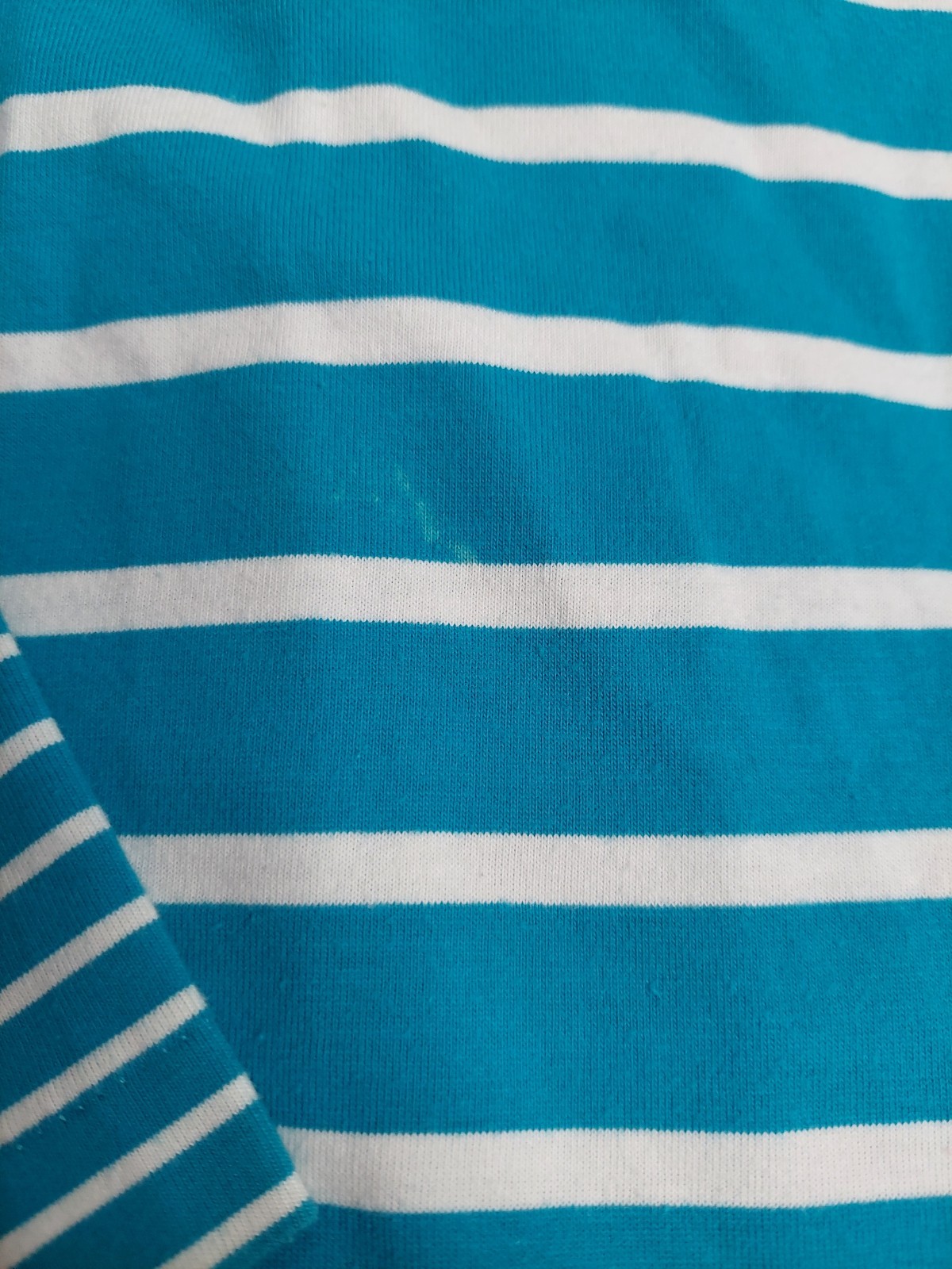 Vintage 90s Striped Crop Top Teal Blue White Baby Tee Preppy Coastal Y2K Shirt S