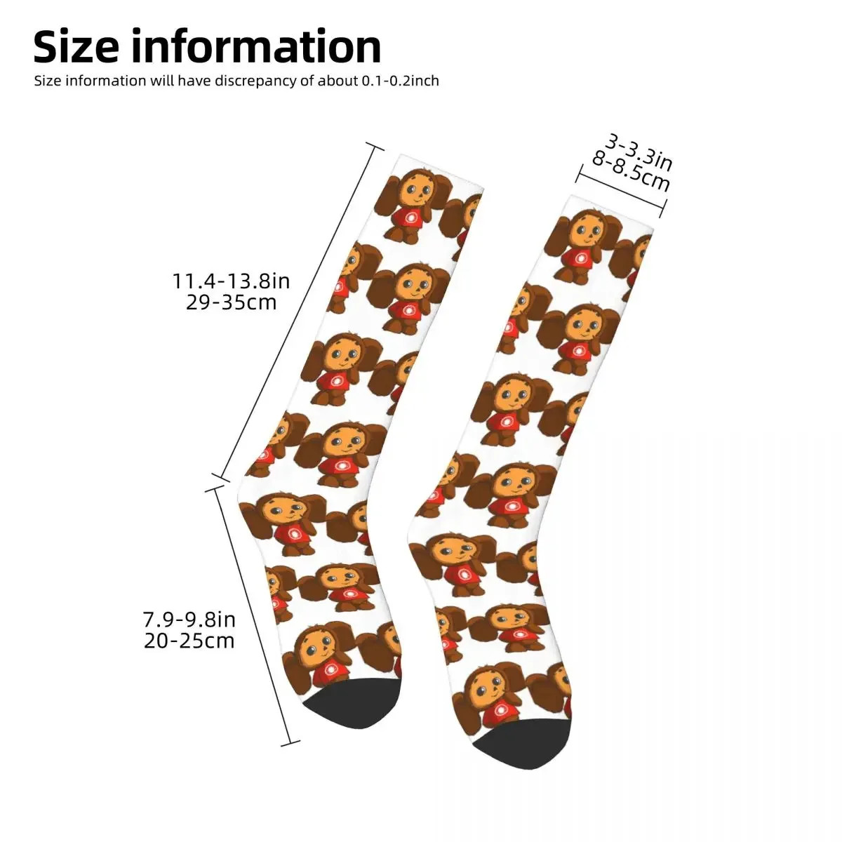 Cheburashka Socks Harajuku Sweat Absorbing Stockings All Season Long Socks