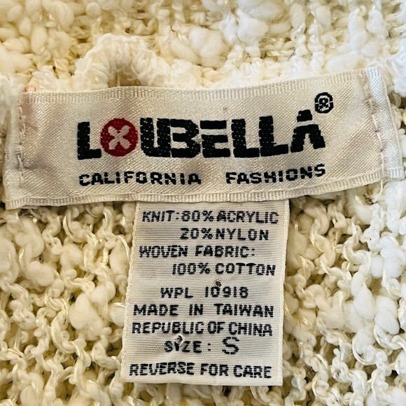LOUBELLA California Fashions Vintage 80’s Sleeveless Lightweight Sweater Size S