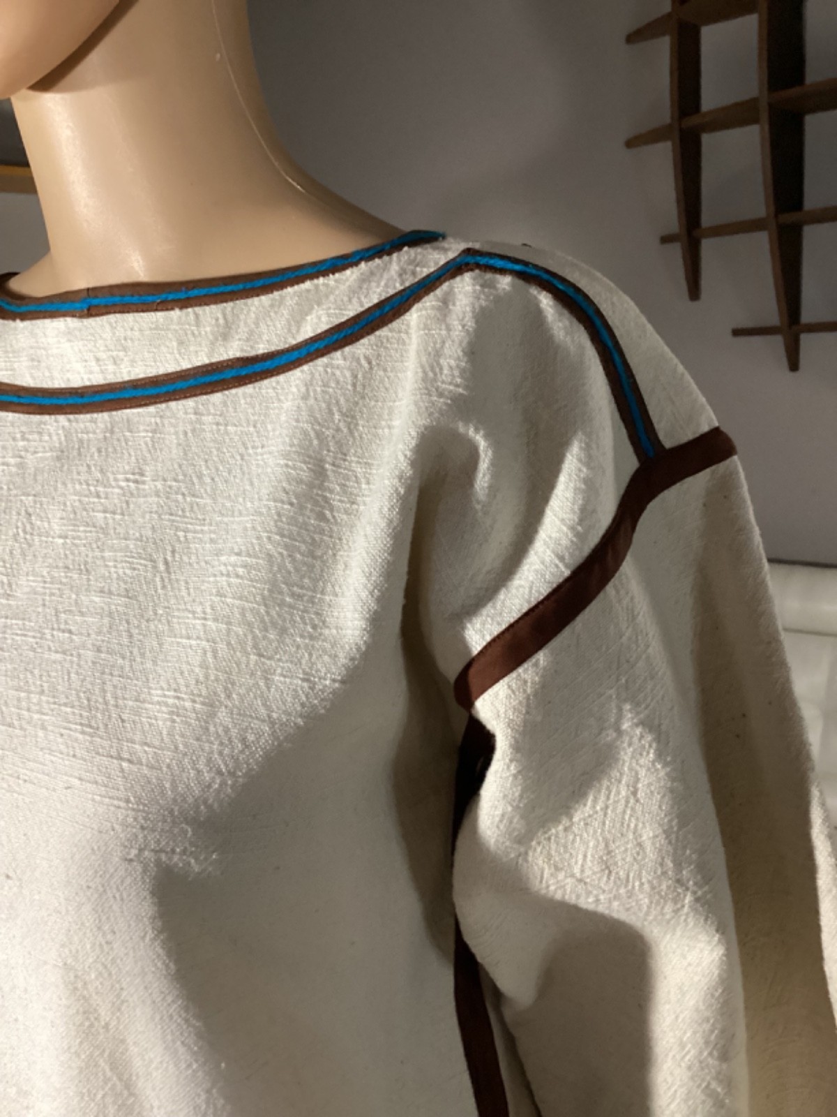 Vintage 70s Embroidered Applique Boho Hippie Cotton Ethnic Tunic Top